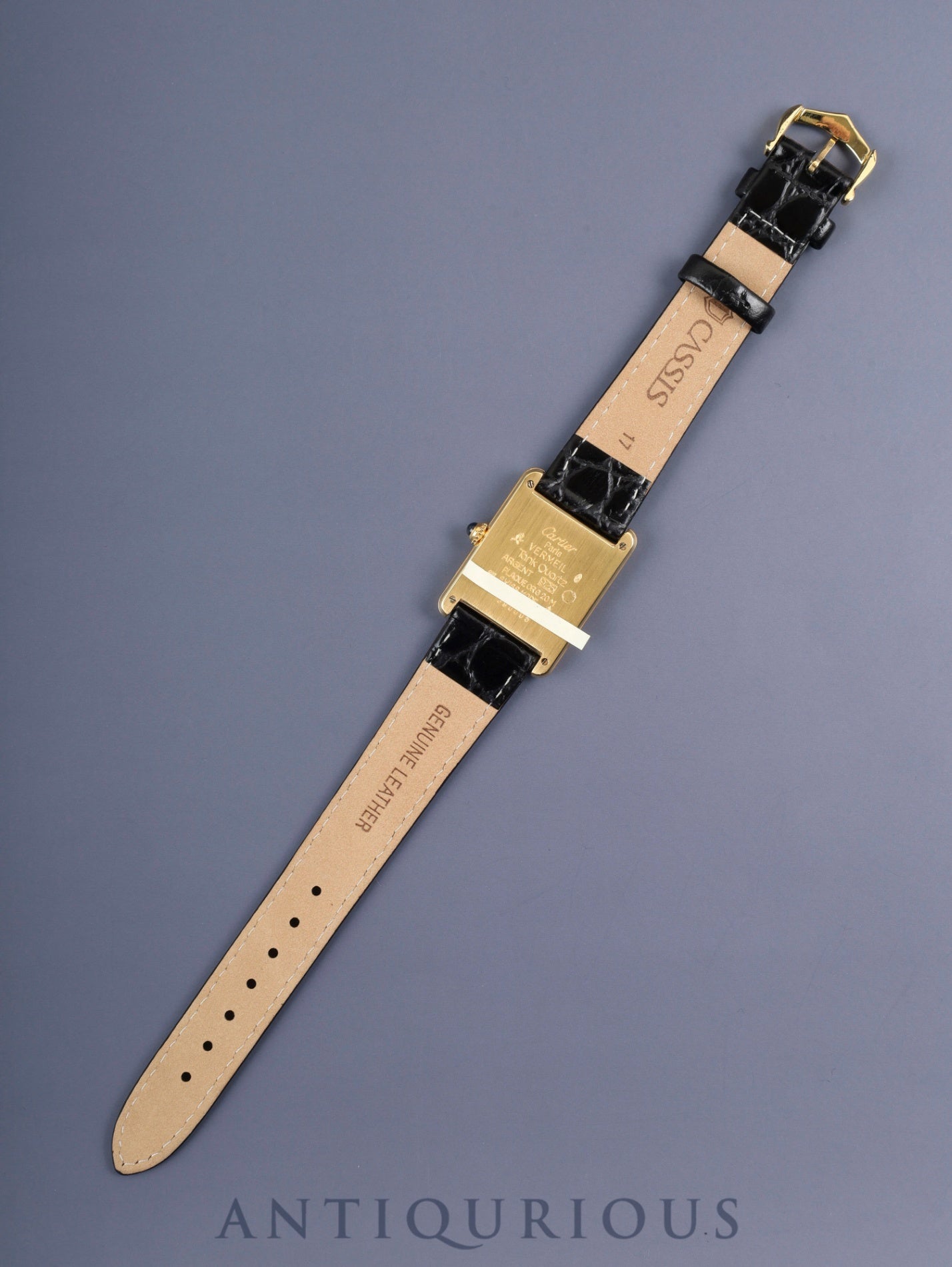 カルティエ マストタンク LM 590005 クォーツ Cal.90 SV925 革 純正尾錠（GP） アラビア文字盤 オーバーホール済み 新品仕上げ済み