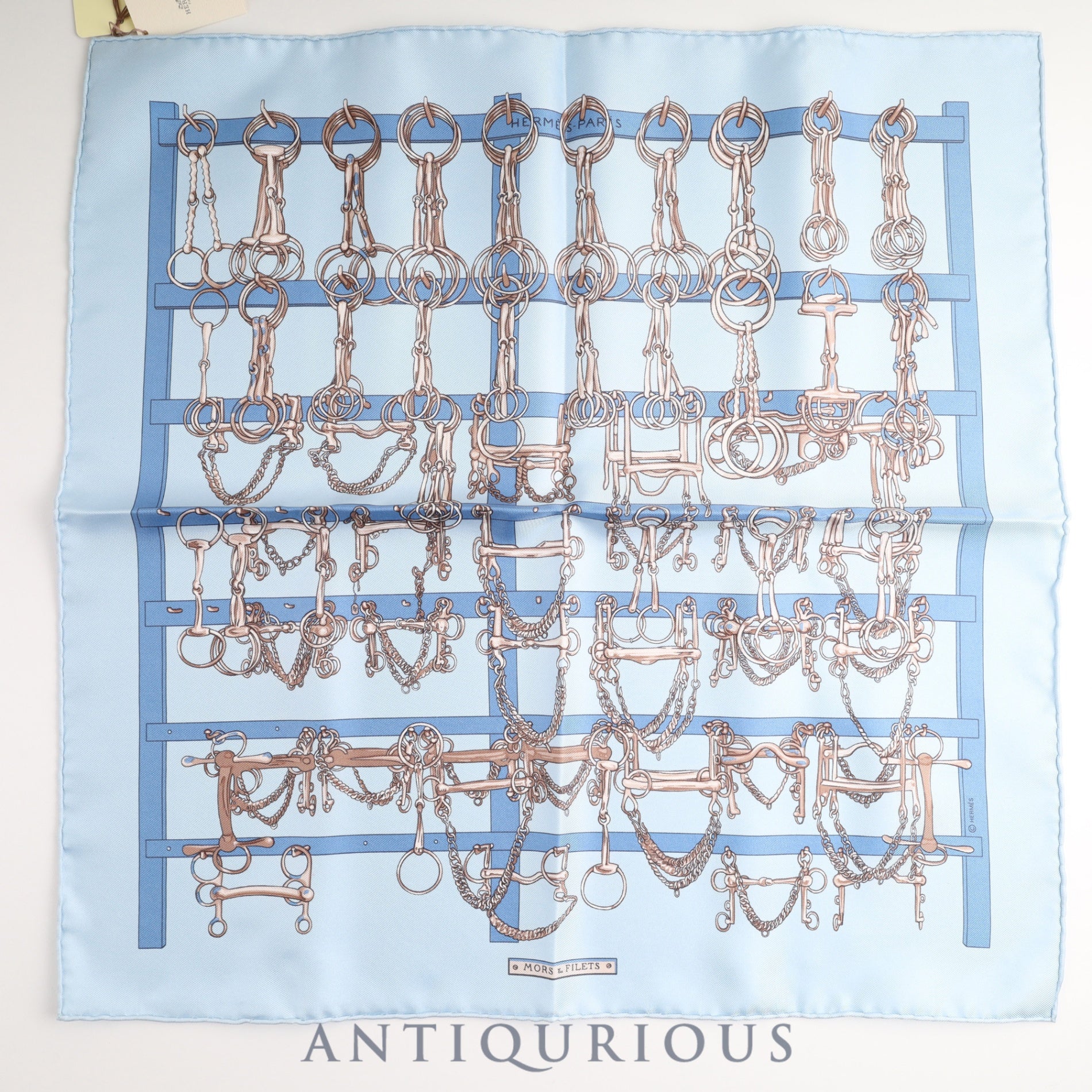 Hermes scarf Carre 45 harness and bits SILK100% box tag