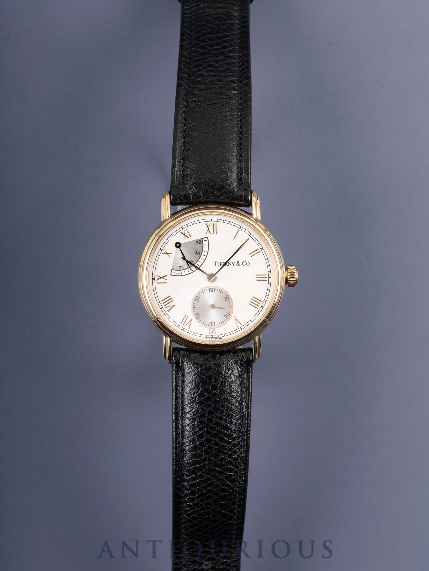 Tiffany Classic Power Reserve Small Seconds M263 Manual Winding Caliber ETA7001 18K Gold with Genuine Leather Strap and Genuine Buckle (GP) White Roman Dial Overhauled