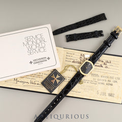 Vacheron Constantin Rectangular 15035 Manual winding Cal.1052 750 Leather Genuine buckle (750) Black dial Tag Booklet Warranty (1982) Genuine leather strap Overhauled