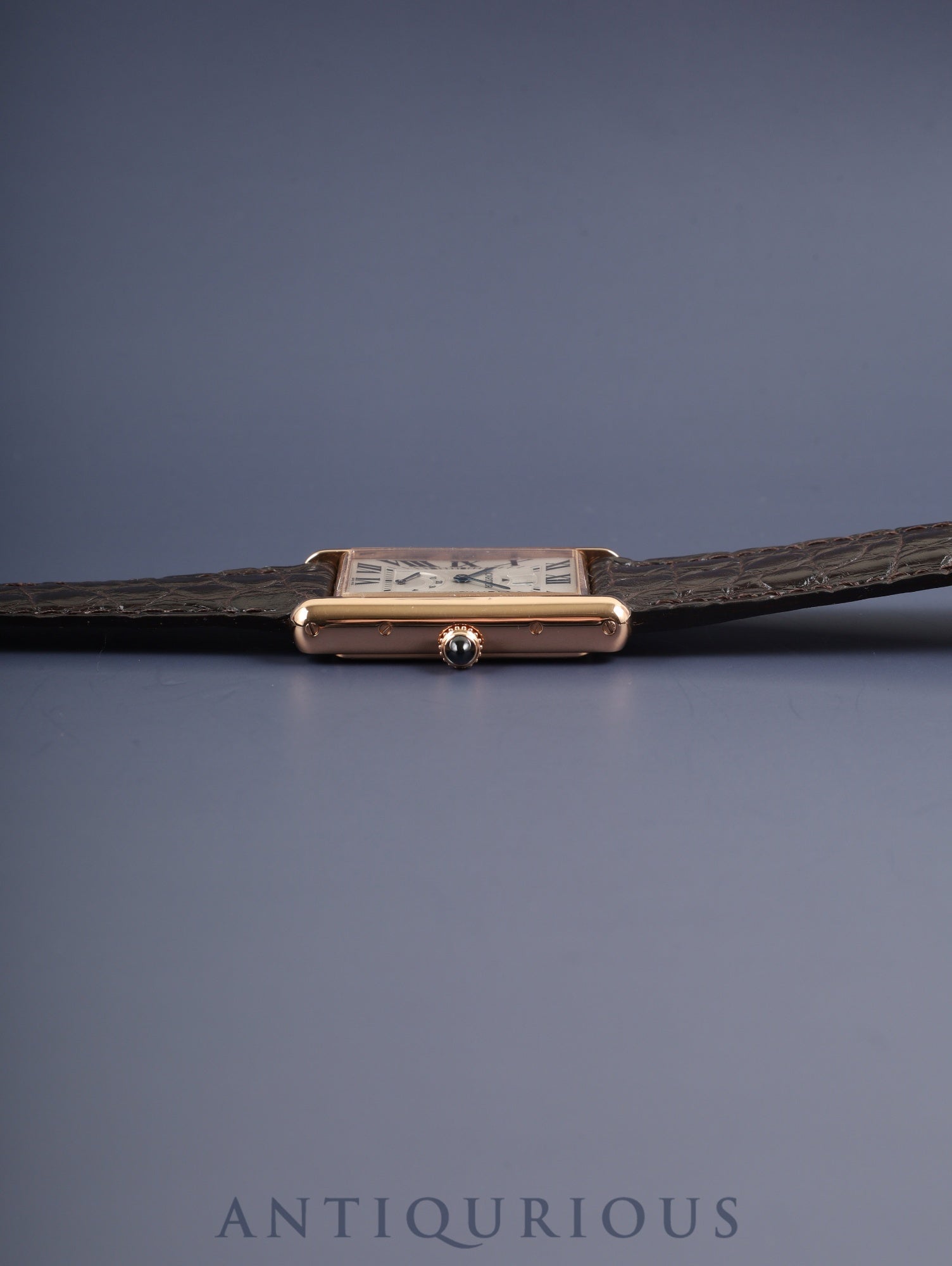 カルティエ タンクルイカルティエ XL W1560003 / 3185 自動巻き Cal.9753MC AU750（PG） 革 純正Dバックル（AU750）PG シルバーギョーシェ文字盤 箱 保証書（2017年） オーバーホール済み