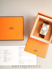 エルメス クリッパー CL4.210 クォーツ SS SS ホワイト文字盤 箱 冊子 保証書（1999年）オーバホール済み