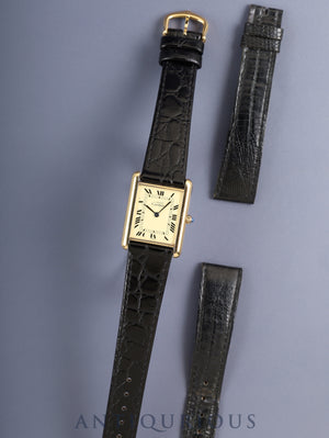 Cartier Must Tank LM 6 81006 Quartz Cal.81 SV925 Leather original pin buckle (GP) Ivory Roman dial (SWISS表記) With original leather strap, Overhauled