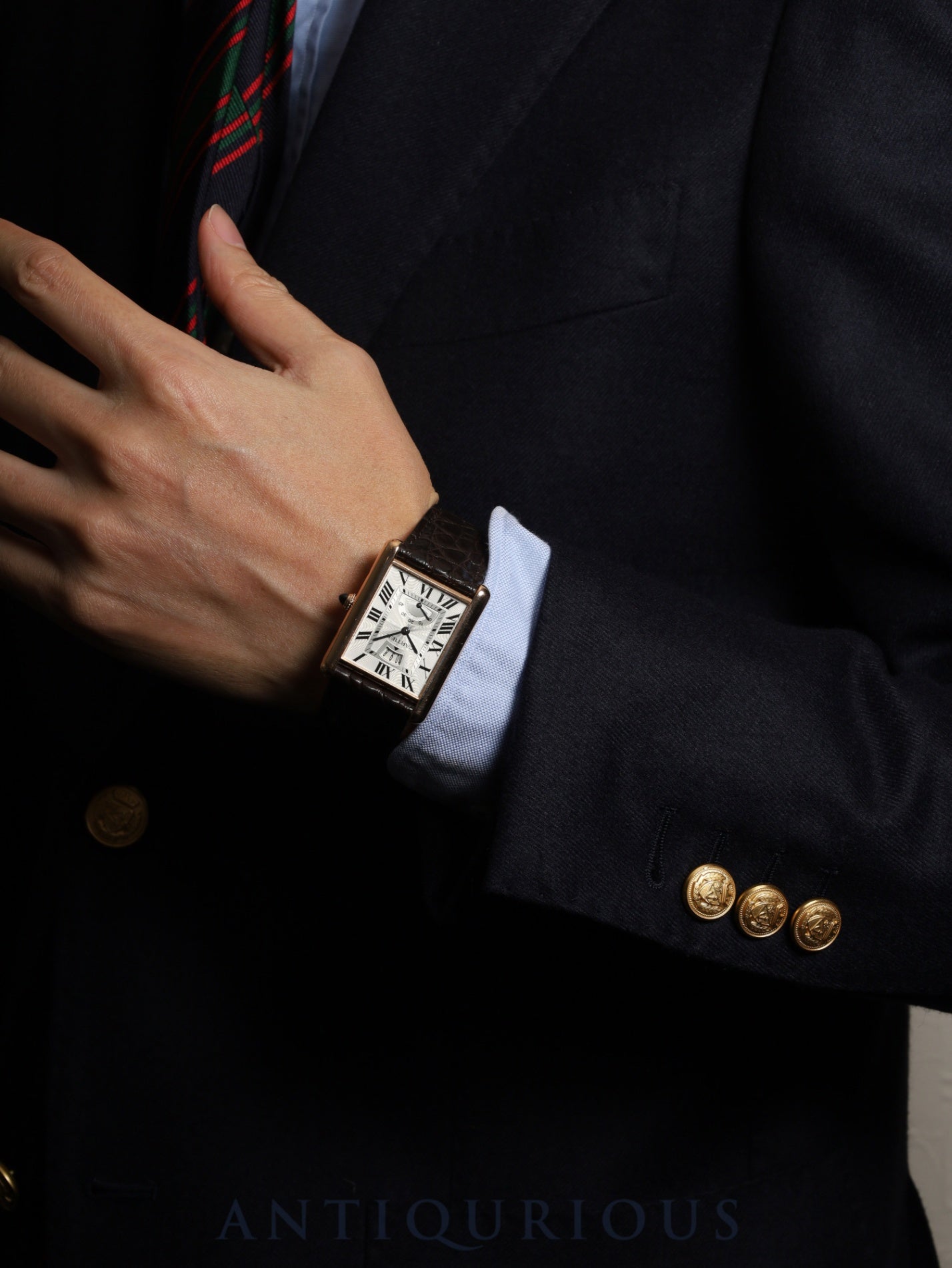 カルティエ タンクルイカルティエ XL W1560003 / 3185 自動巻き Cal.9753MC AU750（PG） 革 純正Dバックル（AU750）PG シルバーギョーシェ文字盤 箱 保証書（2017年） オーバーホール済み