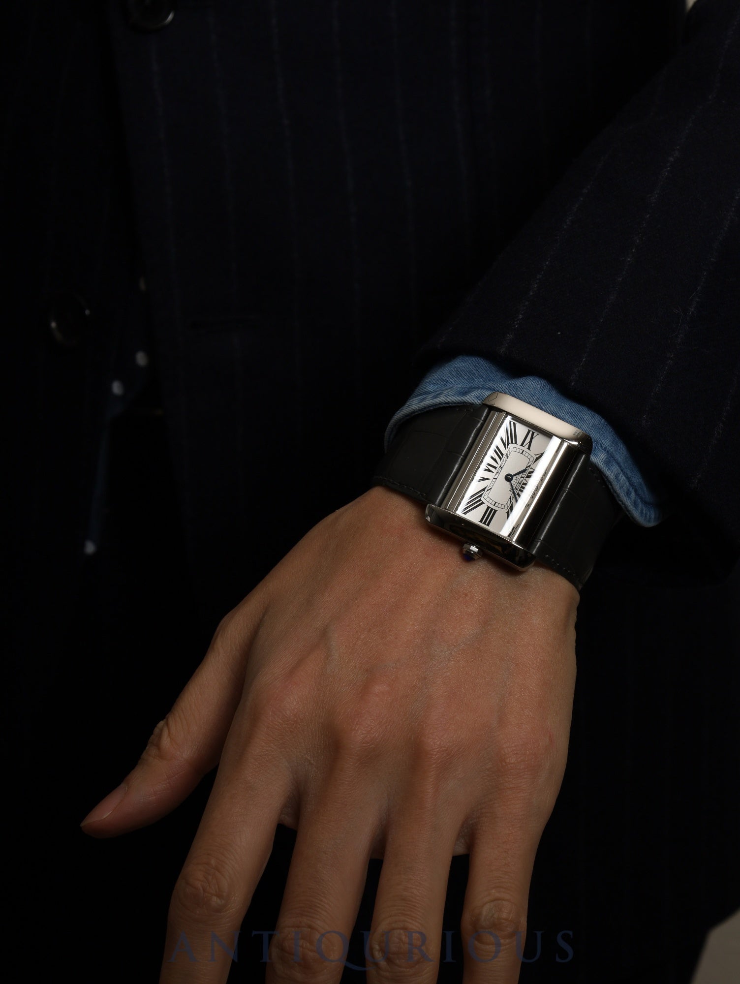 カルティエ タンク ディヴァン LM W6300655 / 2600 クォーツ Cal.690 SS 純正革ベルト 純正ピンバックル（SS） シルバーローマン文字盤 オーバーホール済み