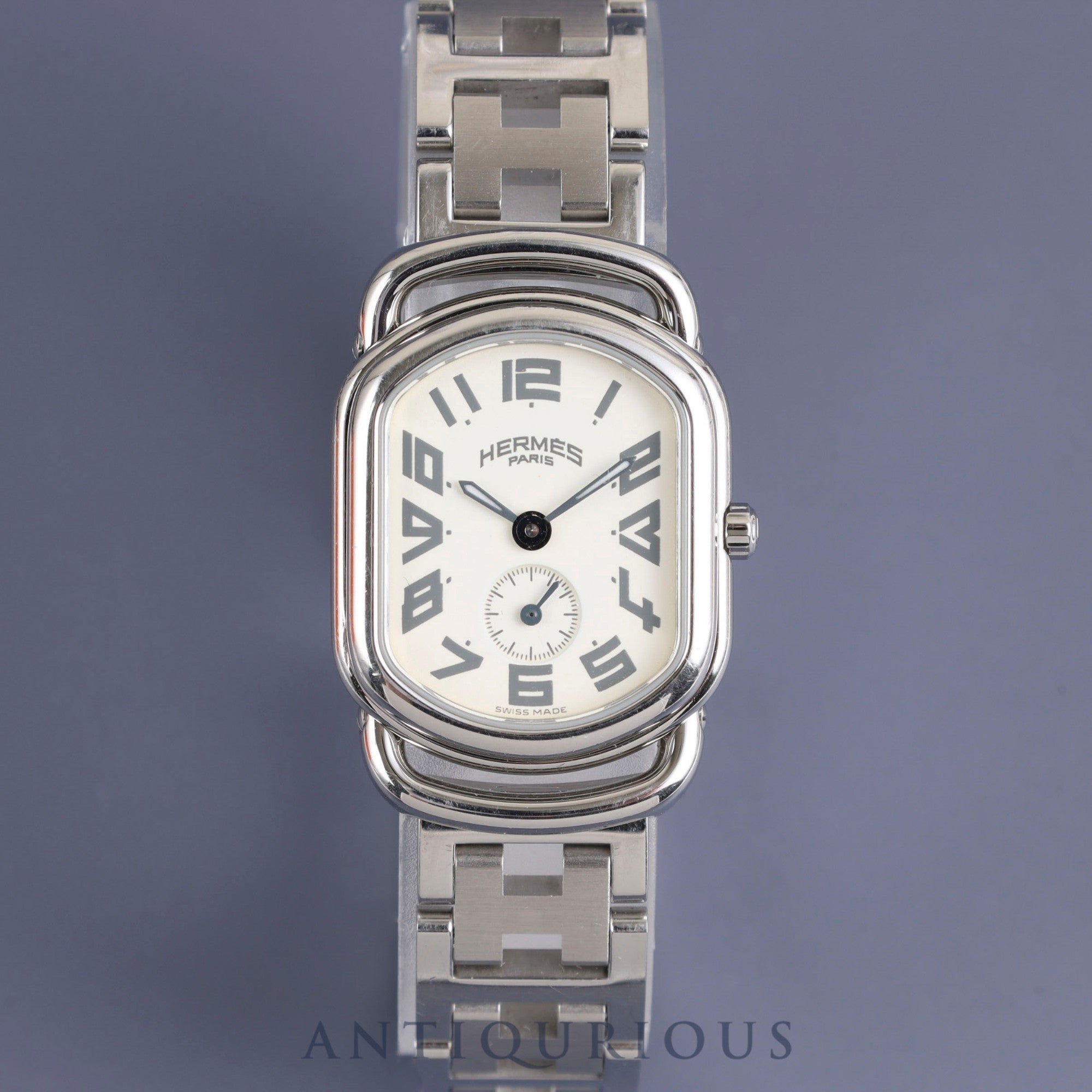 Hermes Rally RA2.210 Quartz SS SS White Arabic Dial Box Warranty (unnamed) Overhauled