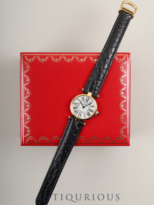 Cartier Must Vendome VLC SM W1005354 / 590004 Quartz Cal.90 SV925 Leather Genuine D-buckle (GP) Opalan dial Box Overhauled