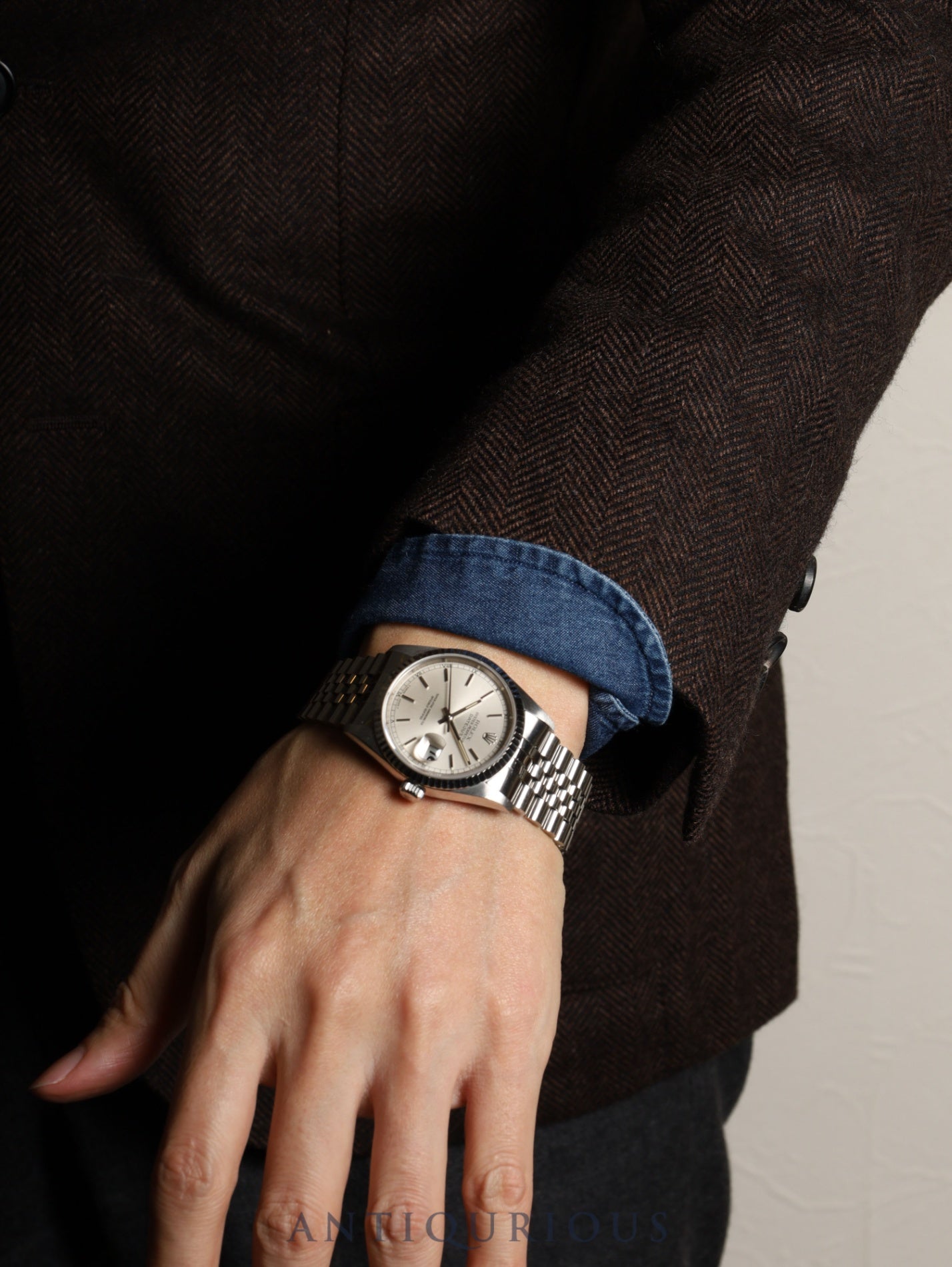 ロレックス デイトジャスト 16234 自動巻き Cal.3135 SS/WG SS シルバー文字盤 U番（1997年） 保証書（1999年） 国際サービス保証書（2008年）オーバーホール済み