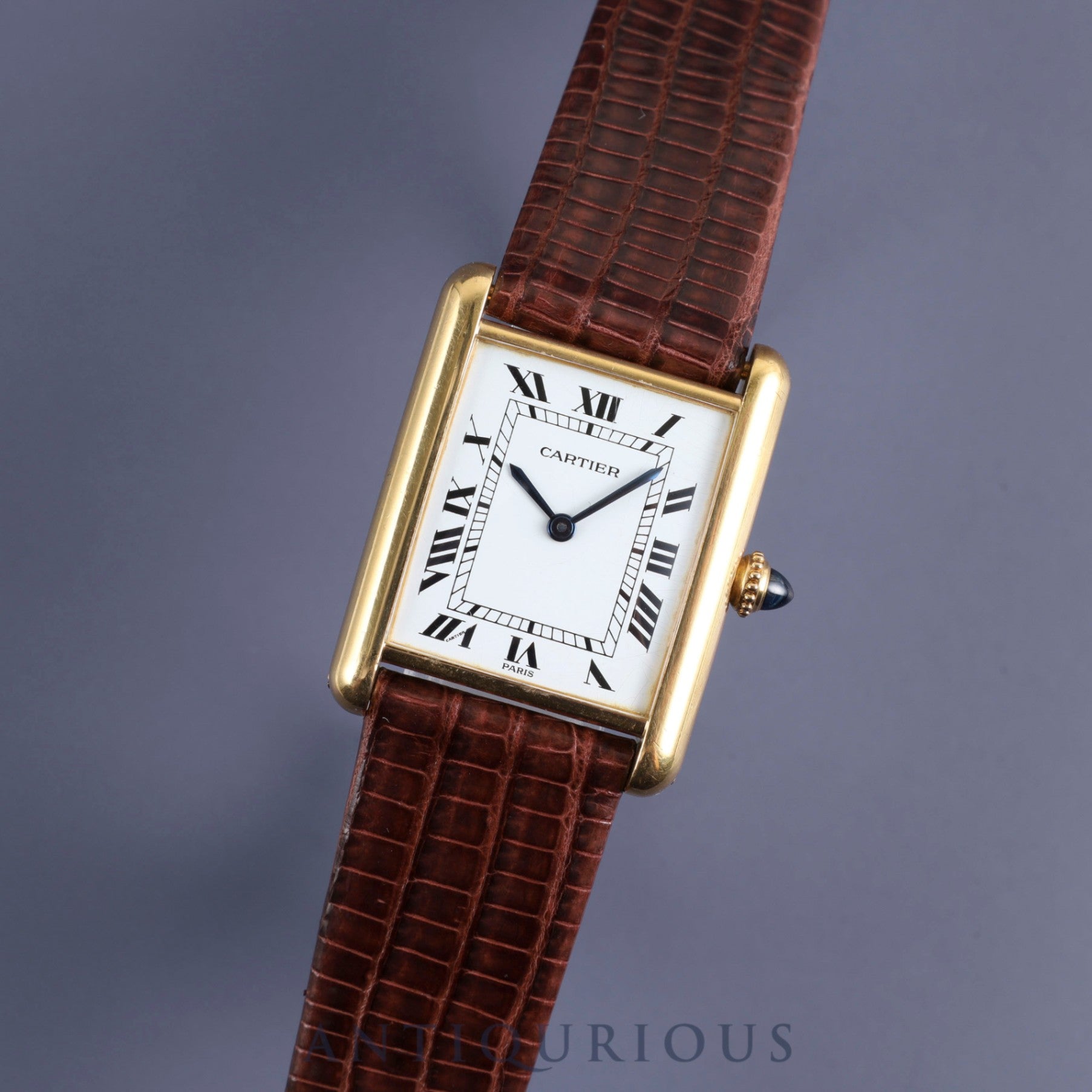 Cartier Tank Louis Cartier LM 81720552 / 78086 Manual winding Cal.2512-1 750 Leather Genuine buckle (GP) White Roman PARIS dial Overhauled