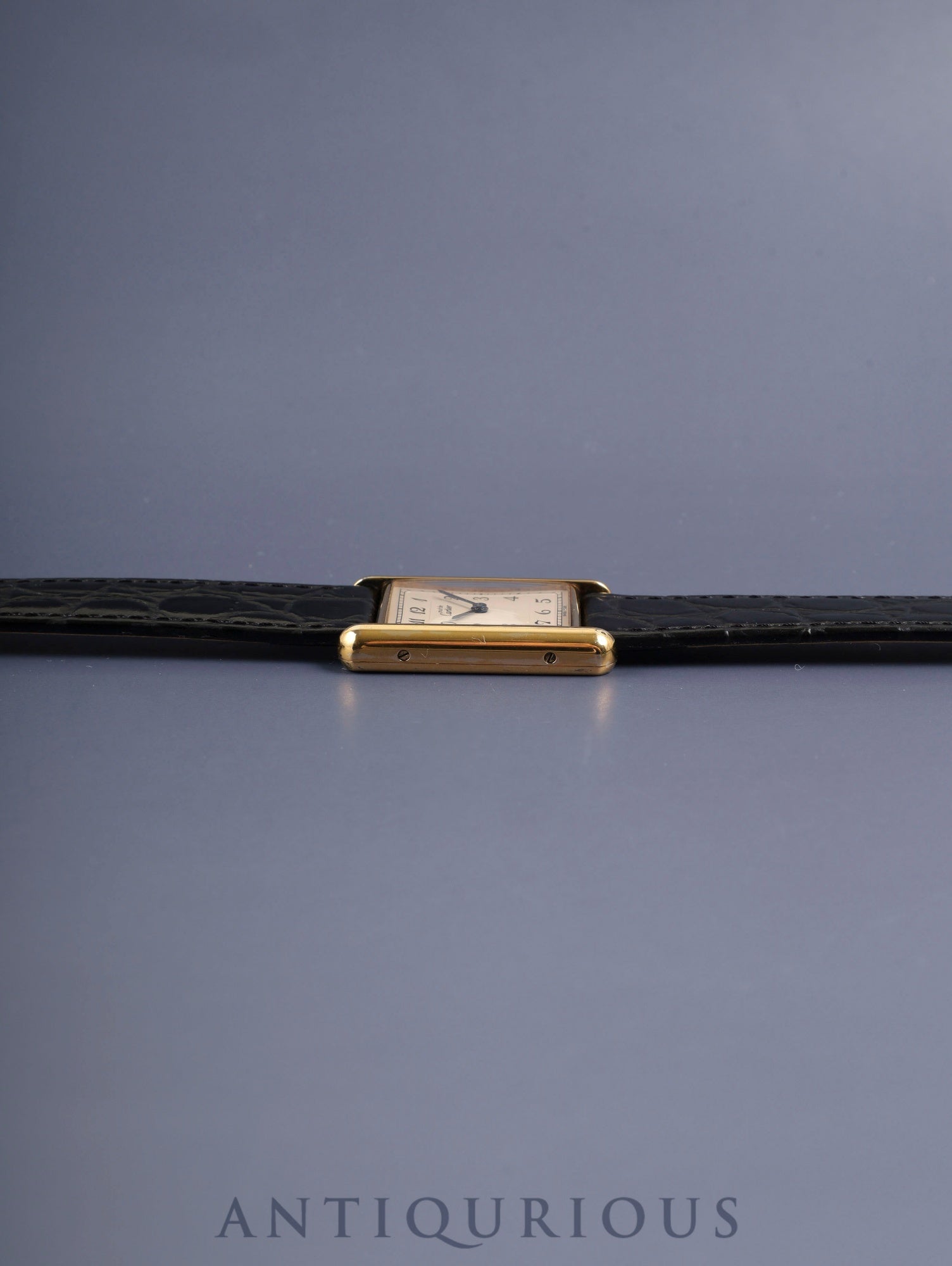 Cartier Must Tank LM 590005 Quartz SV925 Leather Genuine Pin Buckle (GP) Arabic Dial (SWISS MADE) Overhauled, Complete Service at Cartier Boutique
