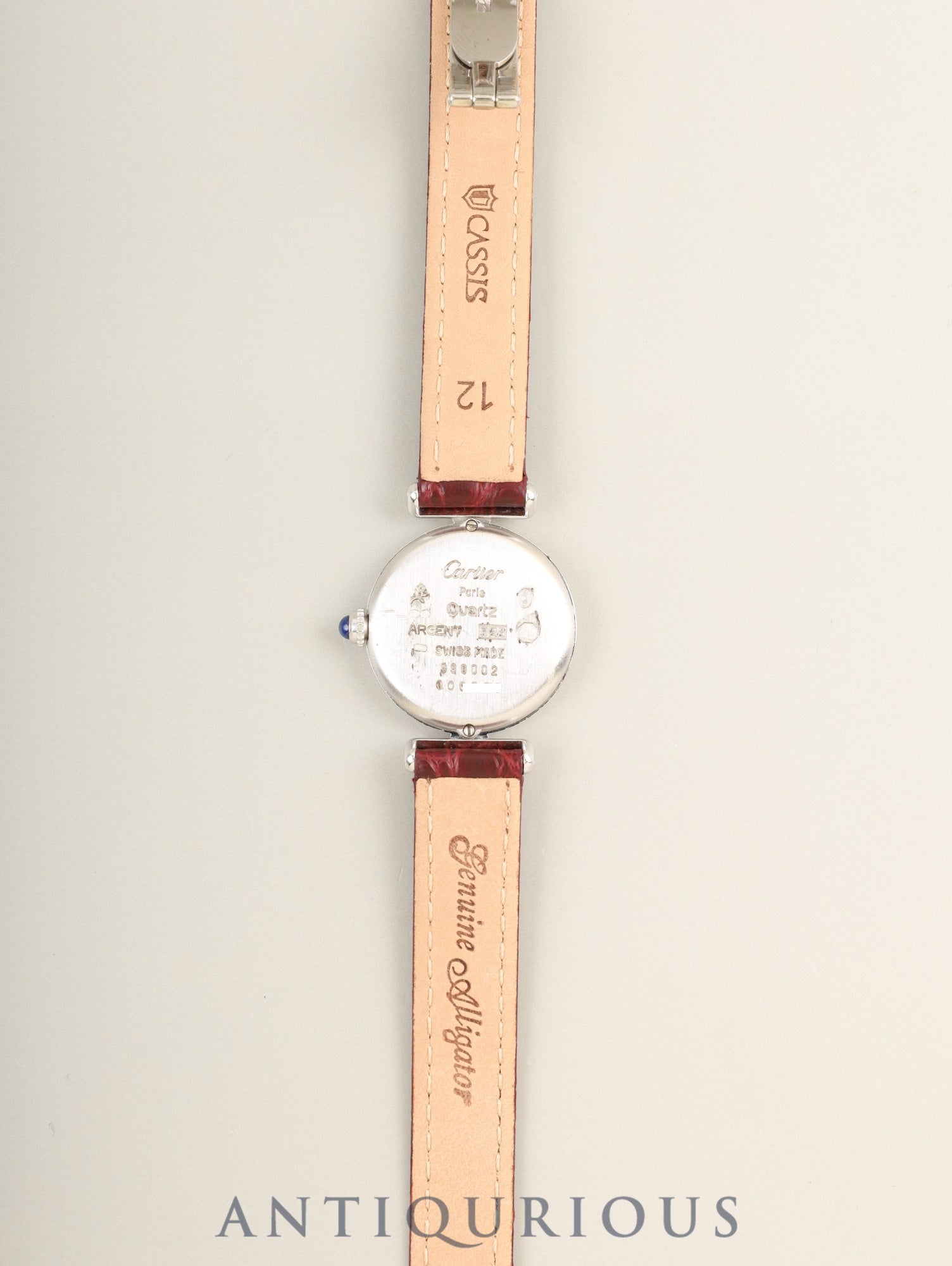 カルティエ マストコリゼ 590002 クォーツ Cal.690 SV925 革 純正Dバックル（SS） ホワイトローマン文字盤 オーバーホール済み