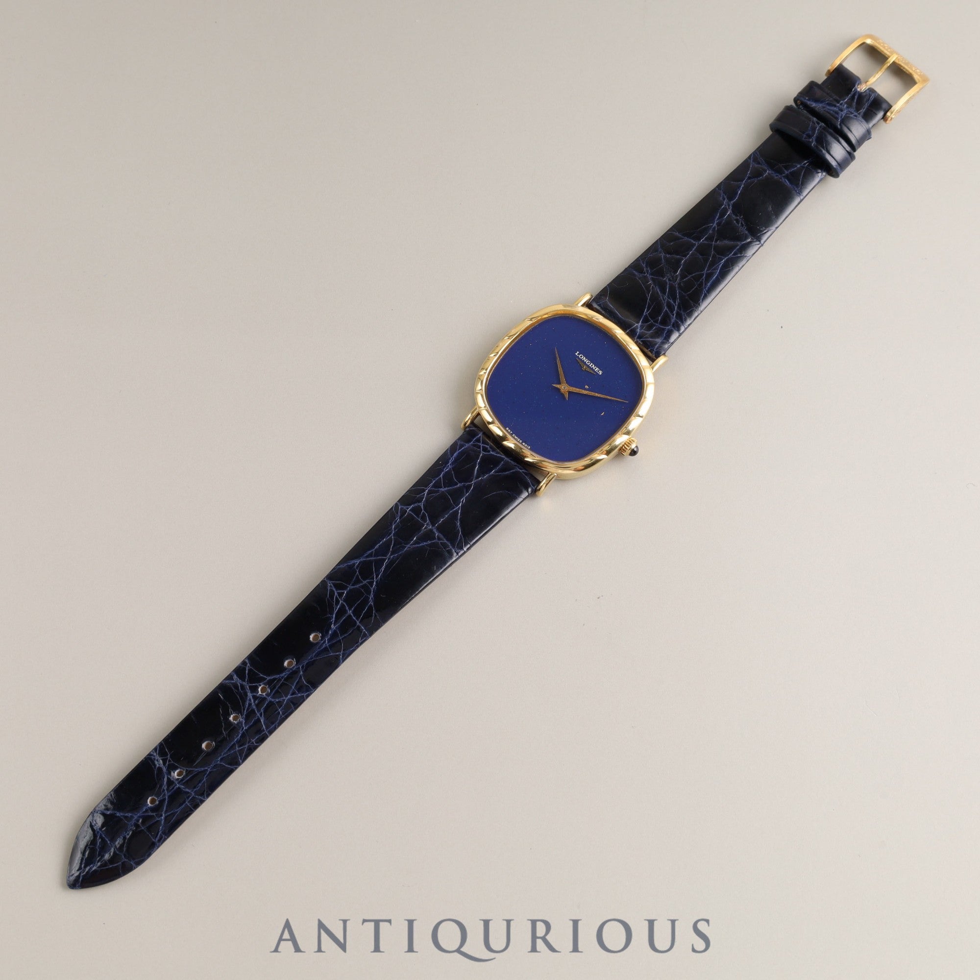 LONGINES CUSHION 847 4313 Manual winding Cal.L847.4 YG Genuine buckle Lapis lazuli dial