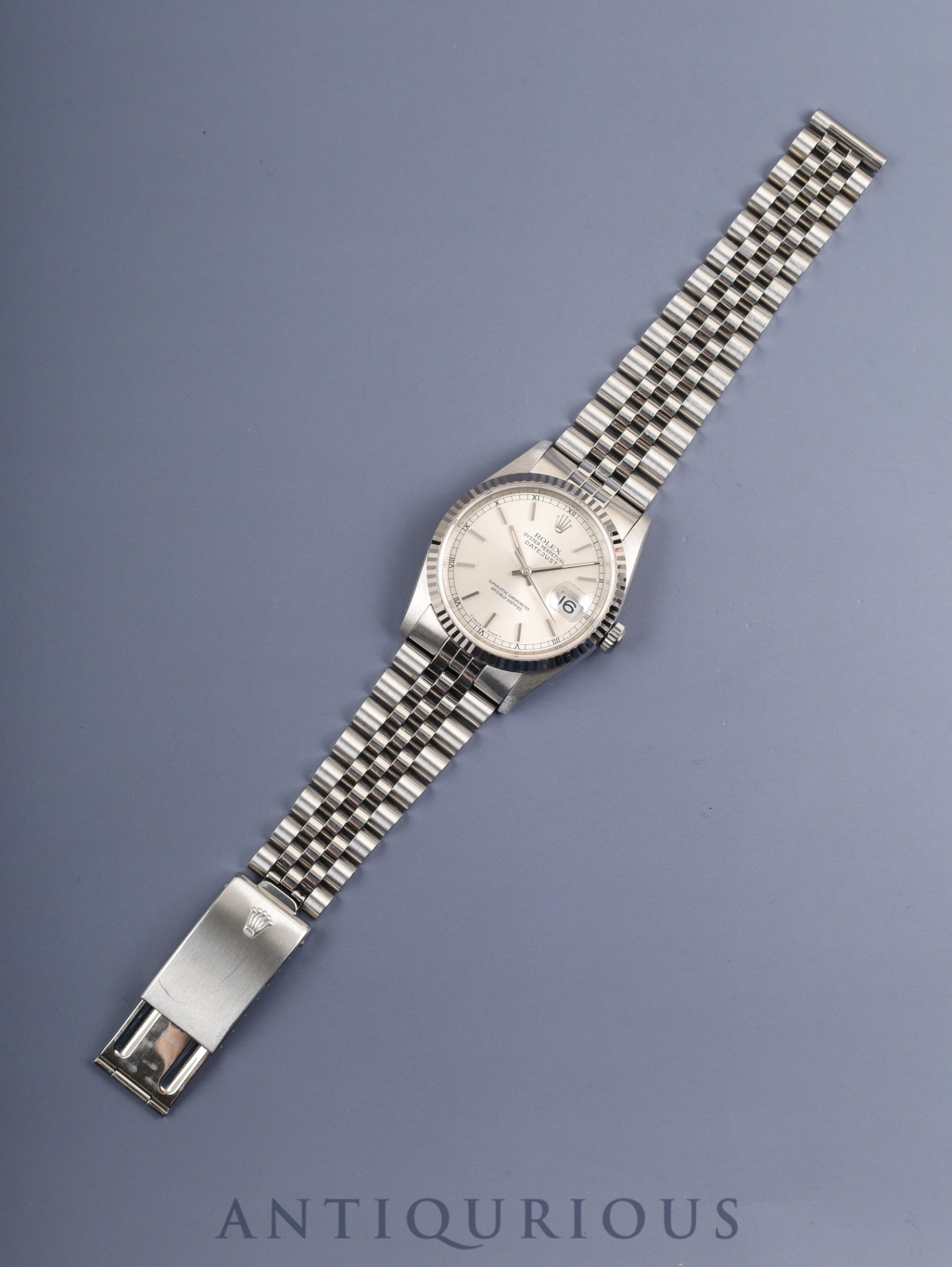 ロレックス デイトジャスト 16234 自動巻き Cal.3135 SS/WG SS シルバー文字盤 U番（1997年） 保証書（1999年） 国際サービス保証書（2008年）オーバーホール済み