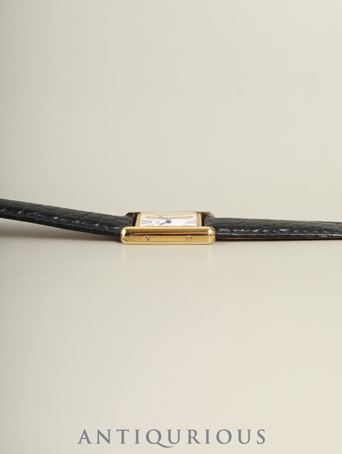 カルティエ マストタンク SM 5057001 クォーツ Cal.057 SV925（ケース傷）革 純正Dバックル（GP）サイドトリニティ文字盤（SWISS表記）オーバーホール済み