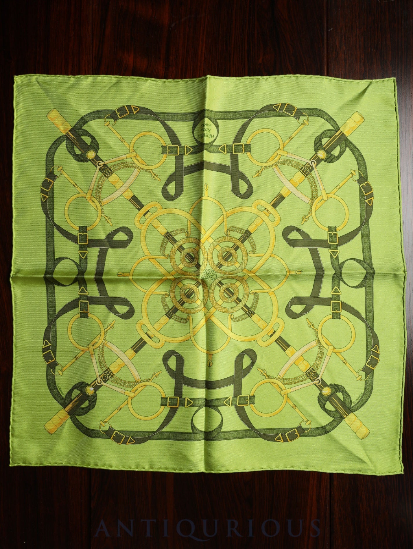 Hermes Scarf Carre 45 Eperon d'Or Golden Spur 100% Silk