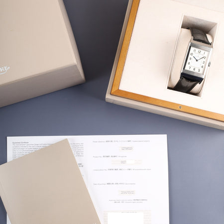 ジャガー・ルクルト グランド レベルソ ウルトラ スリム Q2788520/277.8.62 手巻き Cal.822 SS 革 純正ピンバックル（SS）シルバーアラビア文字盤 箱 保証書（2014年） 冊子 オーバーホール済み