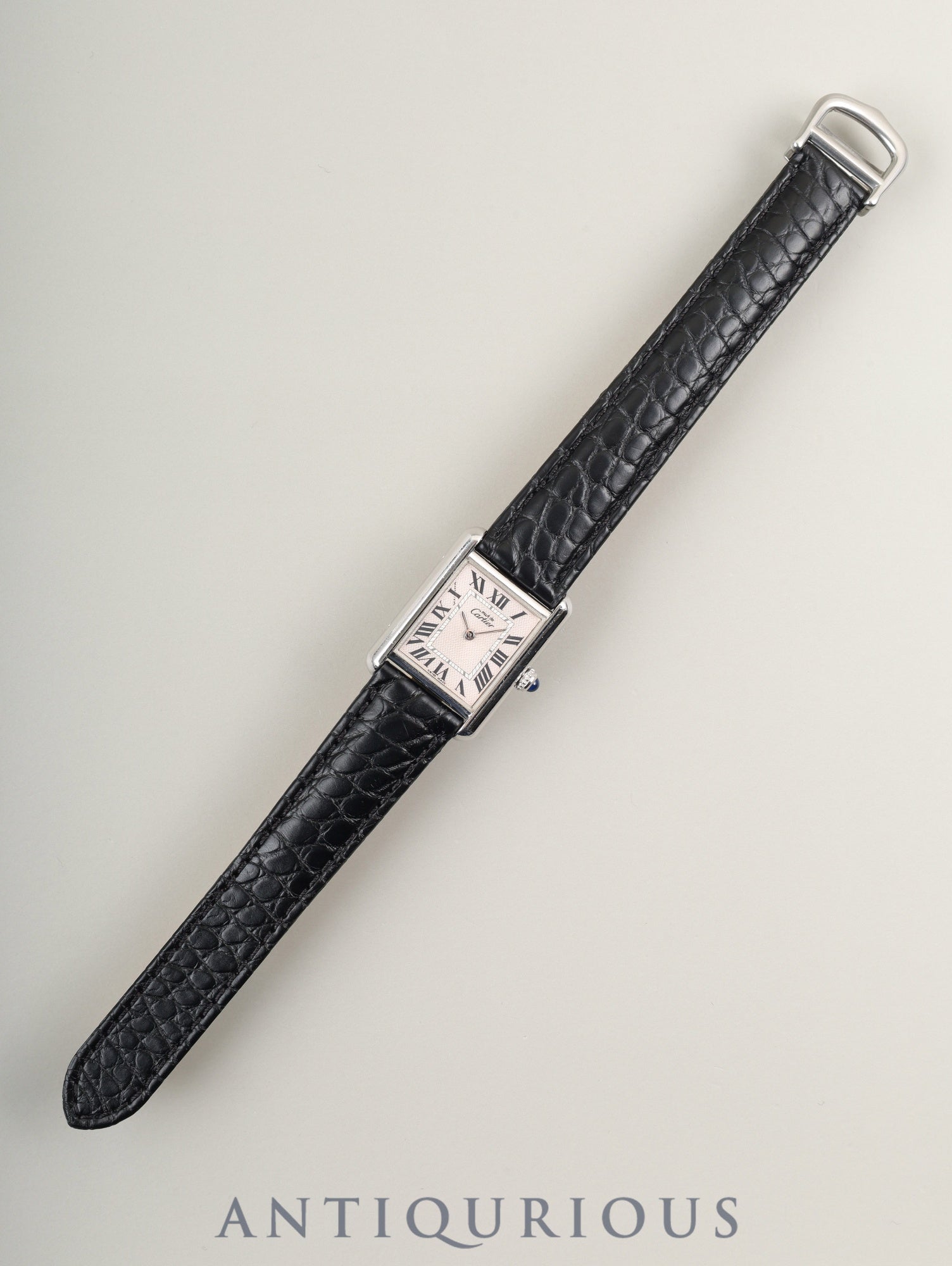 カルティエ マストタンク MM W1016130 / 2416  クォーツ Cal.057 SV925 革 純正Dバックル（SS） ピンクローマン（クリスマス限定）文字盤 オーバーホール済み