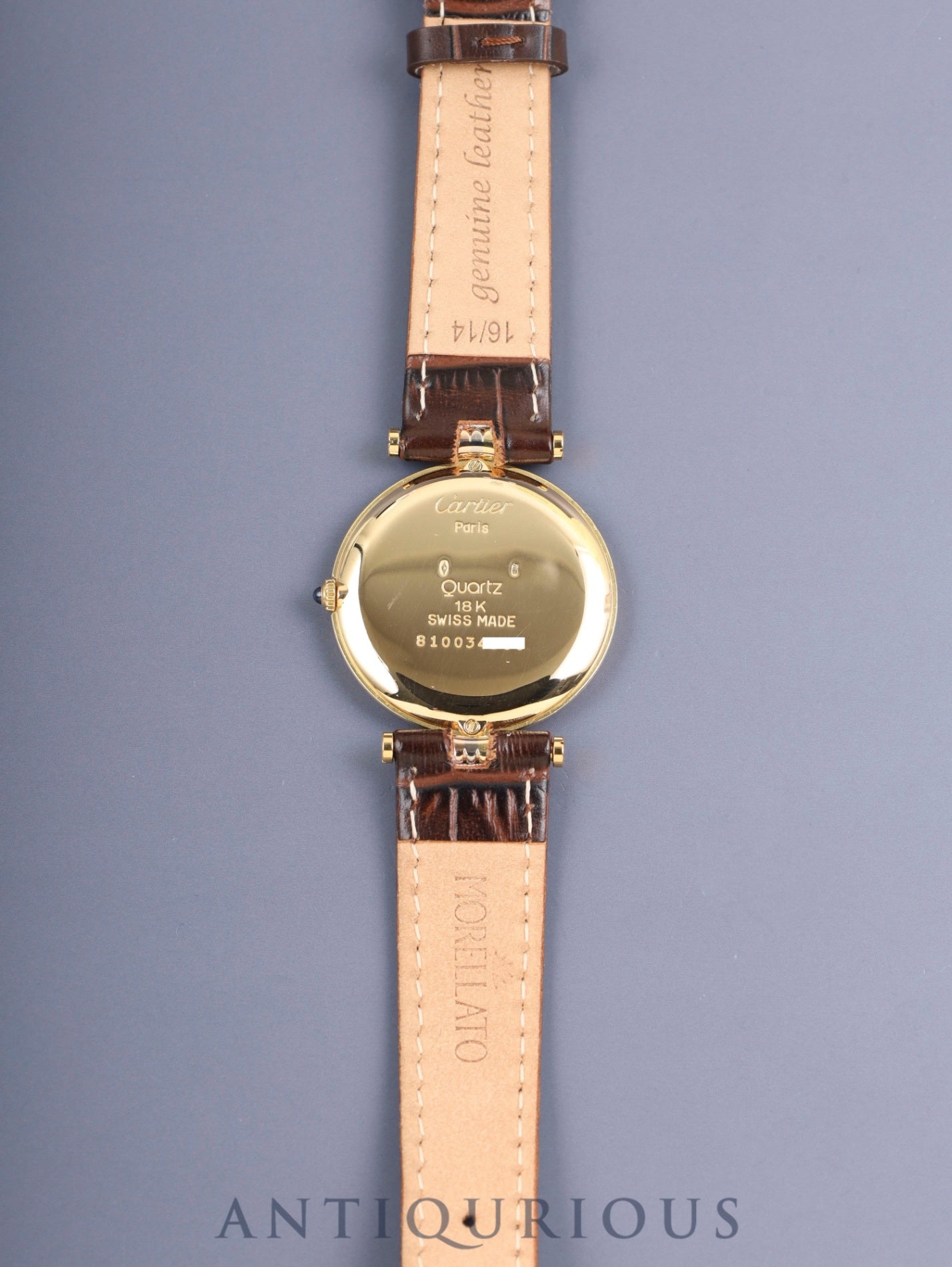 カルティエ ヴァンドーム トリニティ VLC LM 85533553/81003 クォーツ Cal.690 750YG 革 純正ピンバックル（GP） ホワイトローマン文字盤（SWISS MADE表記）  オーバーホール済み