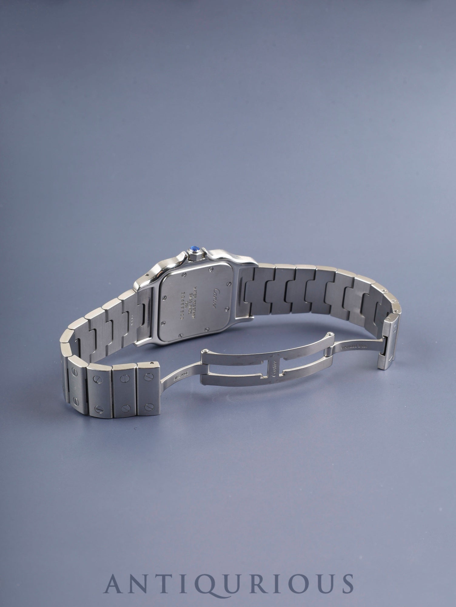 カルティエ サントス ガルベ LM W20018D6 / 1564  クォーツ Cal.687 SS SS ホワイトブルーローマン文字盤（SWISS MADE表記） オーバーホール済み