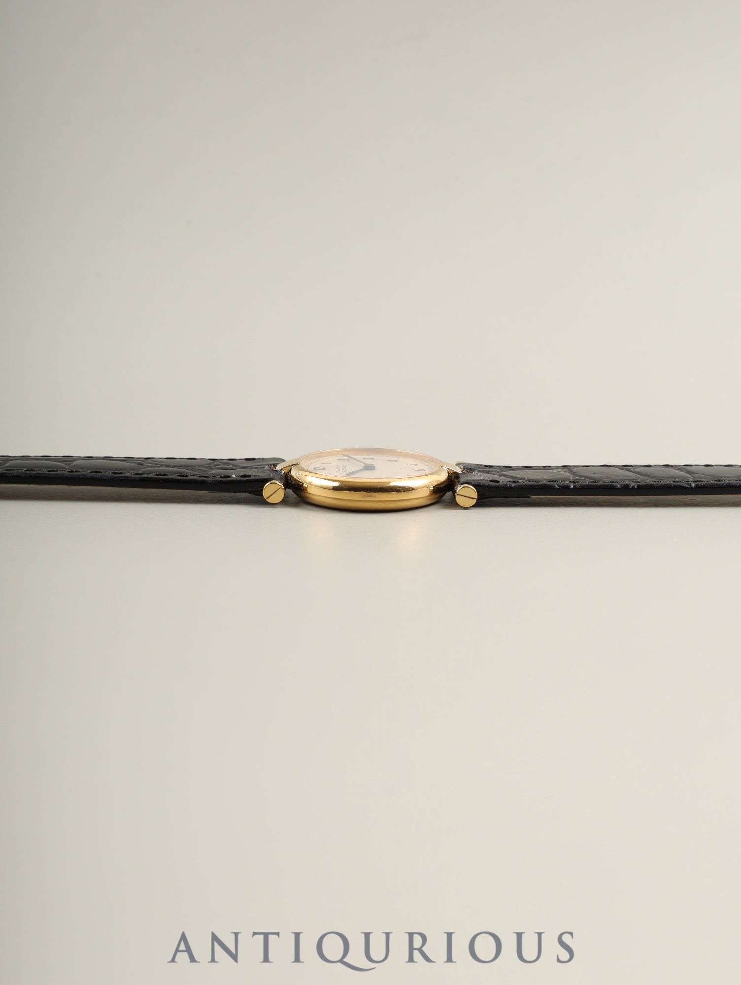 Cartier Must Vendome VLC SM 590004 Quartz Cal.90 SV925 Leather Original Pin Buckle (GP) Arabic Dial (SWISS marking) Overhauled