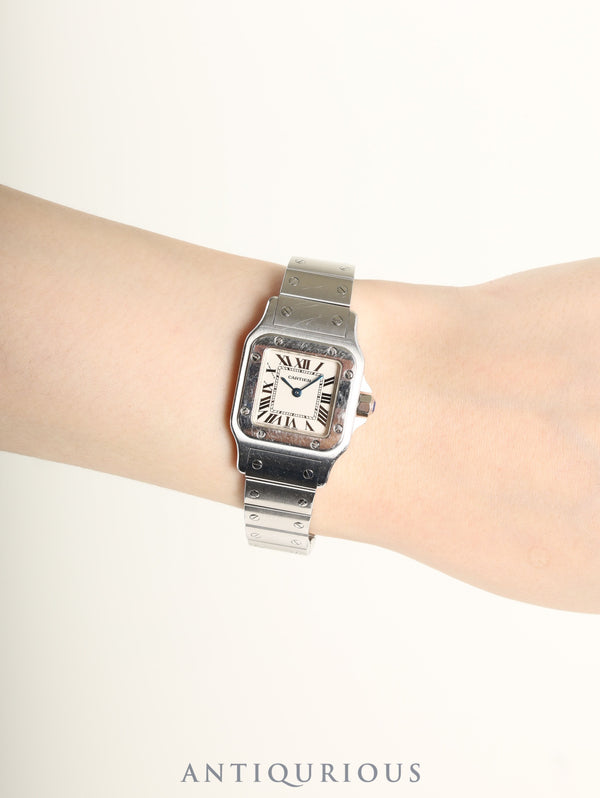 カルティエ  サントス ガルベ SM W20056D6/1565 クォーツ Cal.157 SS SS ホワイトローマン文字盤 箱 DVD 冊子 保証書（2009年）オーバーホール済み