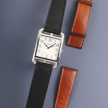 エルメス ケープコッド CC1.810 クォーツ Cal.164111 SS 革 純正バックル（SS）シルバーアラビア文字盤 オーバーホール済み