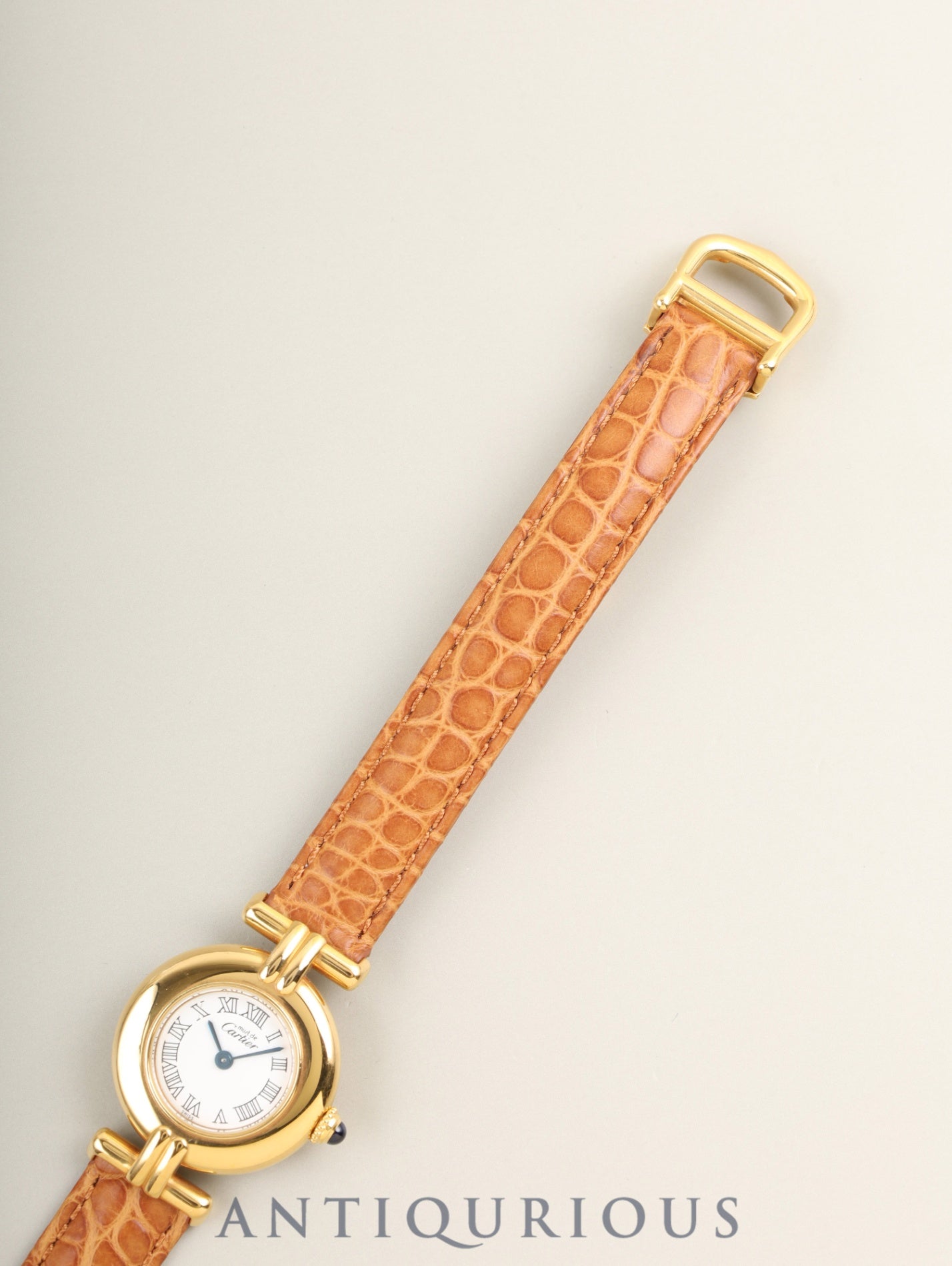 カルティエ マストコリゼ W1011554 / 2410 クォーツ Cal.157 SV925 革 純正Dバックル（GP） ホワイト文字盤 オーバーホール済み