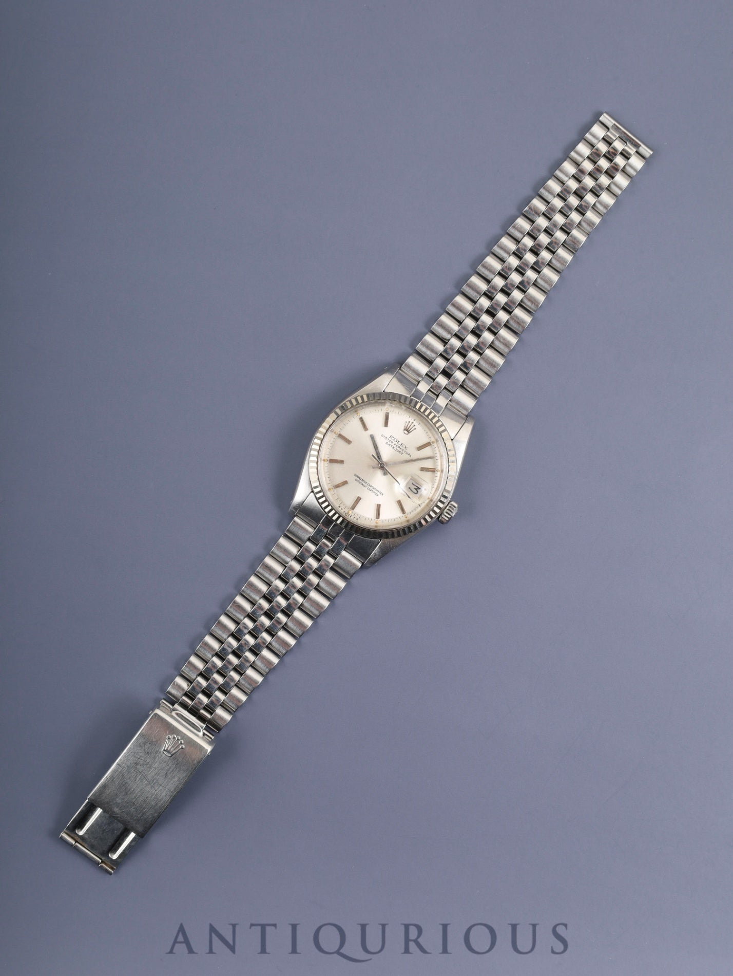 Rolex Datejust 1601 Automatic Caliber 1560 Stainless Steel/White Gold Stainless Steel Silver Dial No. 36 (1972) Overhauled