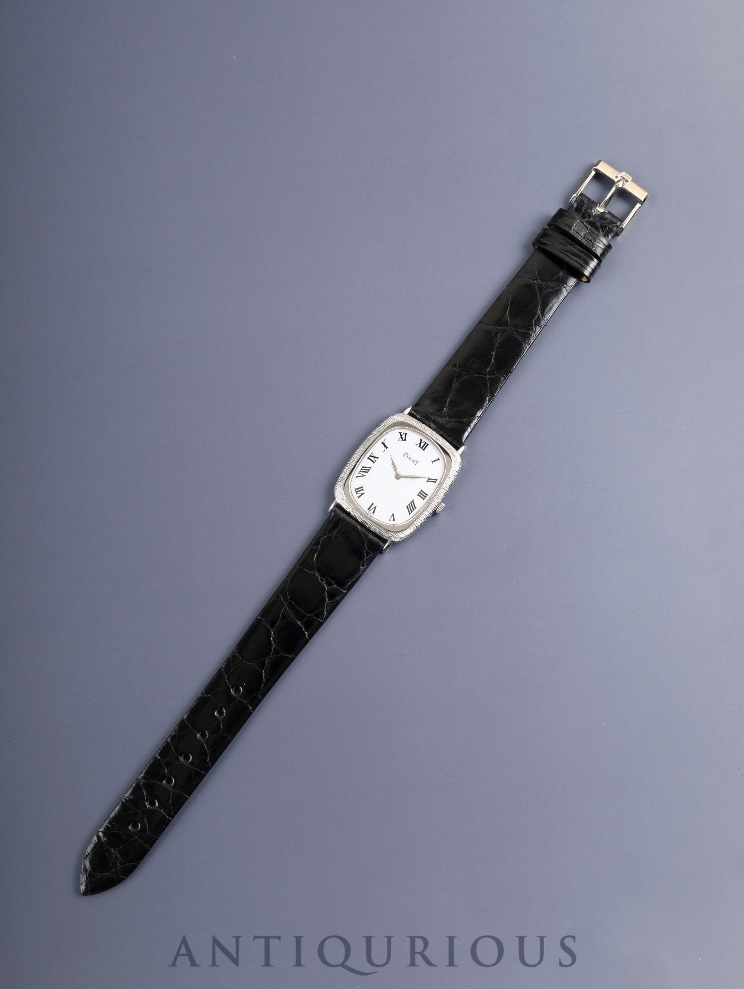 Piaget Oval 9251 Manual Winding Cal.9P2 750WG Leather Original Pin Buckle (750WG) White Roman Overhauled