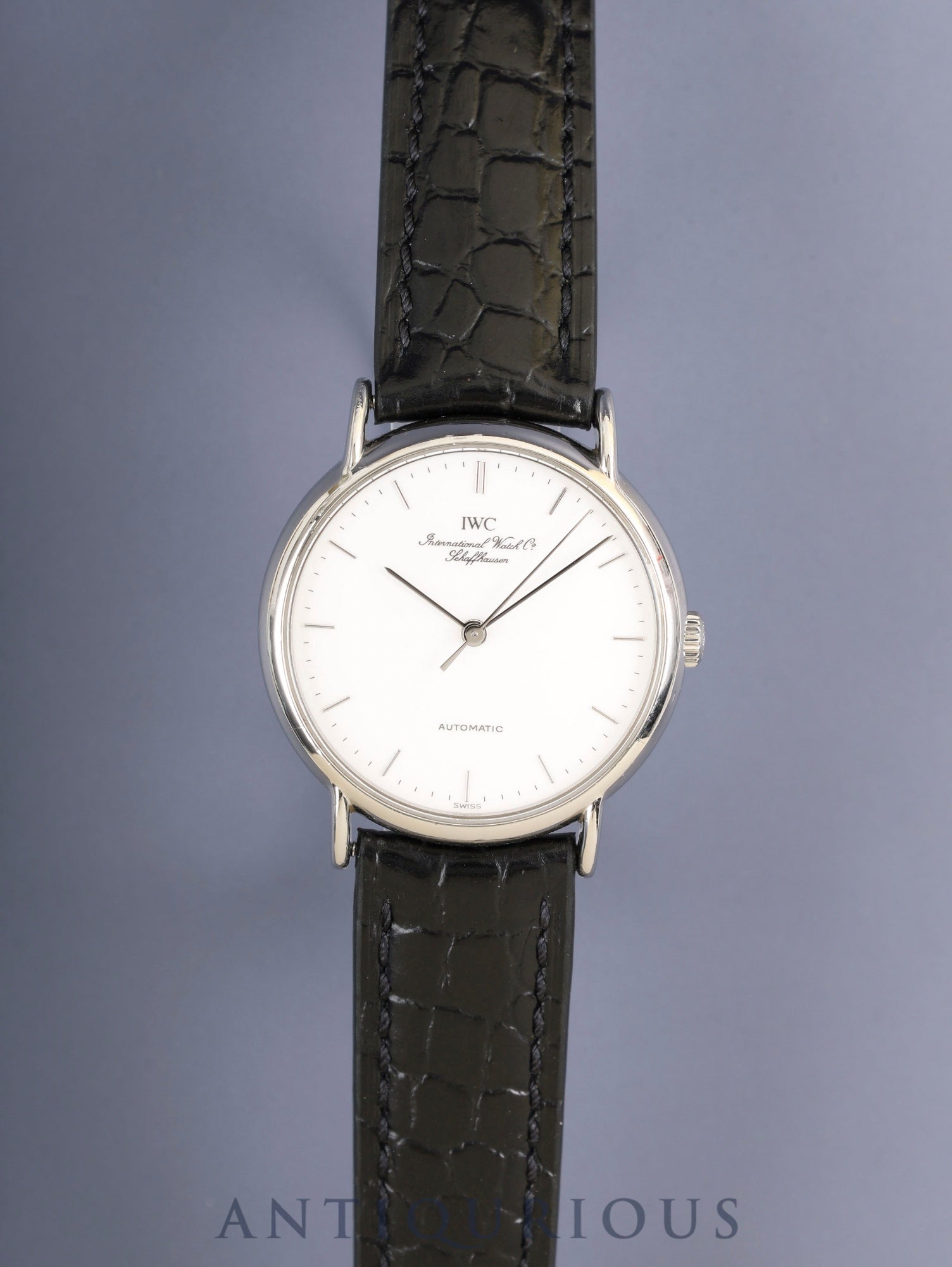 IWC Portofino IW351403 Automatic Cal.37521 SS Leather Aftermarket Pin Buckle (SS) White Dial Overhauled