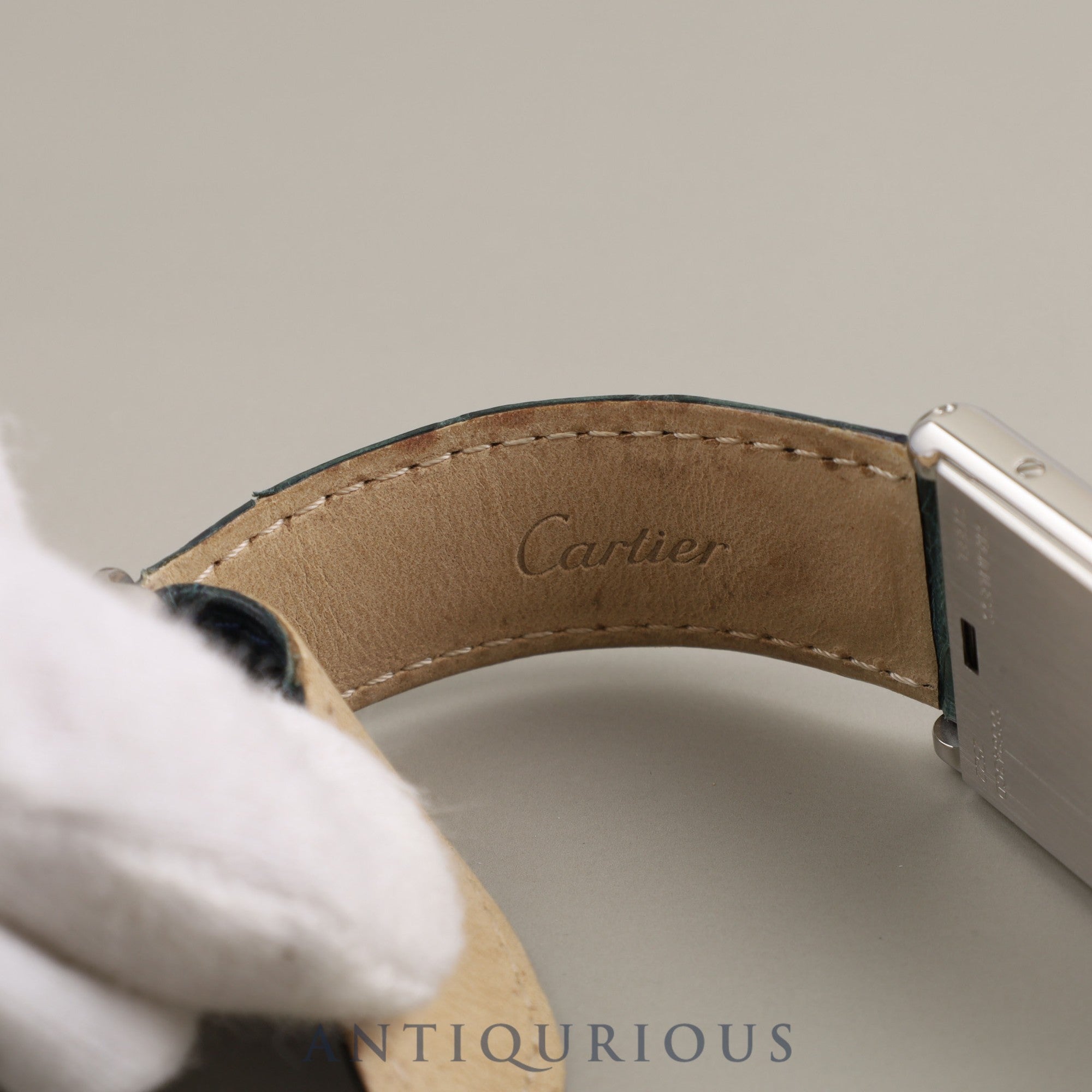 CARTIER TANK BASCULANT LM / 2522 Quartz SS Leather Genuine Buckle (SS) Silver Dial Box Warranty (2002) Complete Cartier Boutique Service