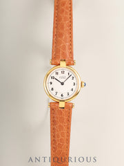 Cartier Must Vendôme VLC SM W1002154 / 590004 Quartz Caliber 690 SV925 Leather Strap with Genuine D-buckle (GP) Arabic Dial Box Overhauled