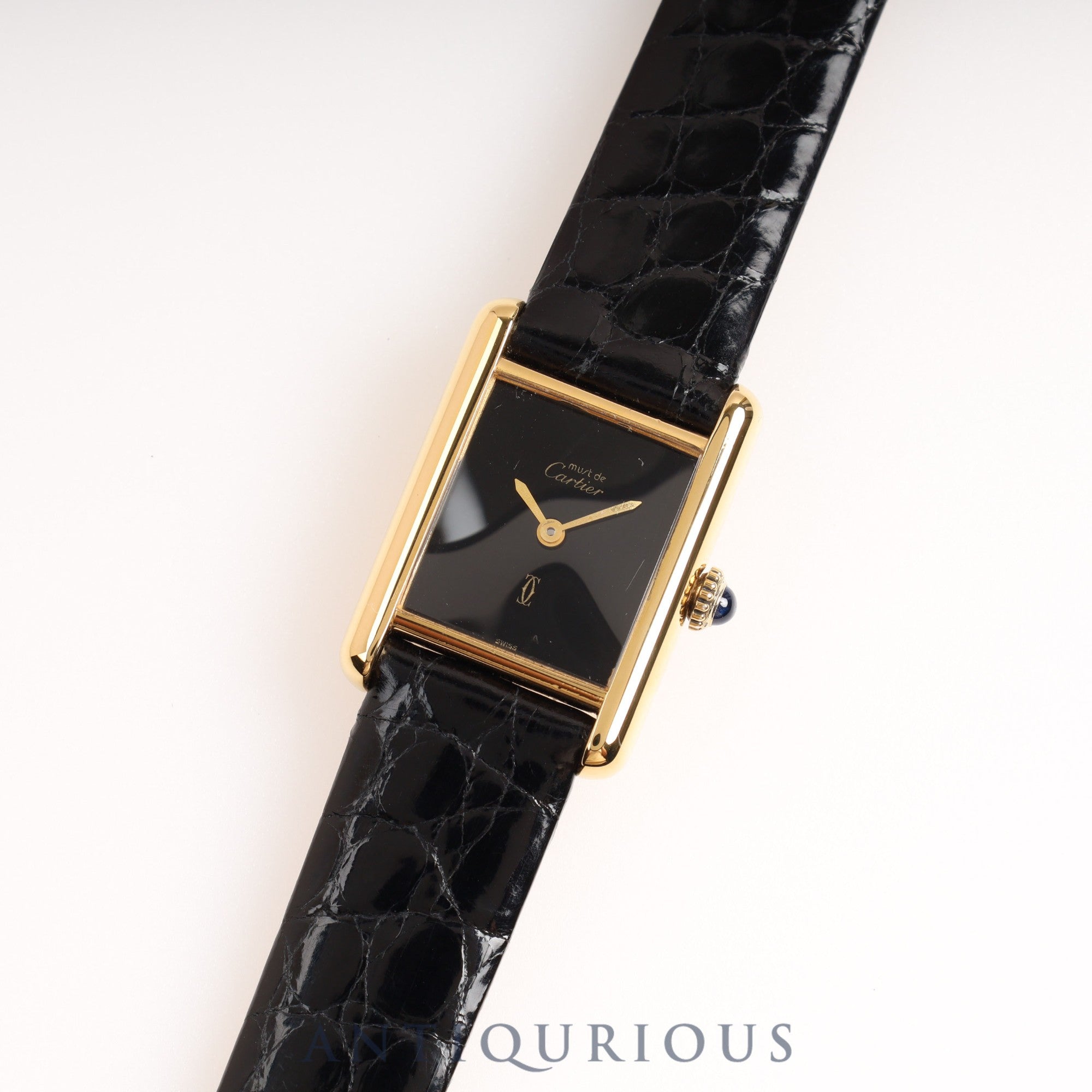 Cartier Must Tank SM Manual Winding Black Onyx Dial