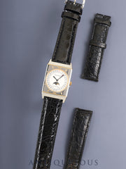 Jaeger-LeCoultre Tank Moonphase Pointer Date 400.6.20 Quartz Cal.620 SS Leather Original Pin Buckle (SS) Ivory Dial With Original Leather Strap Serviced