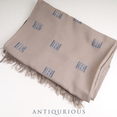 エルメス ストール Hロゴ グレージュ 青ラメ 箱