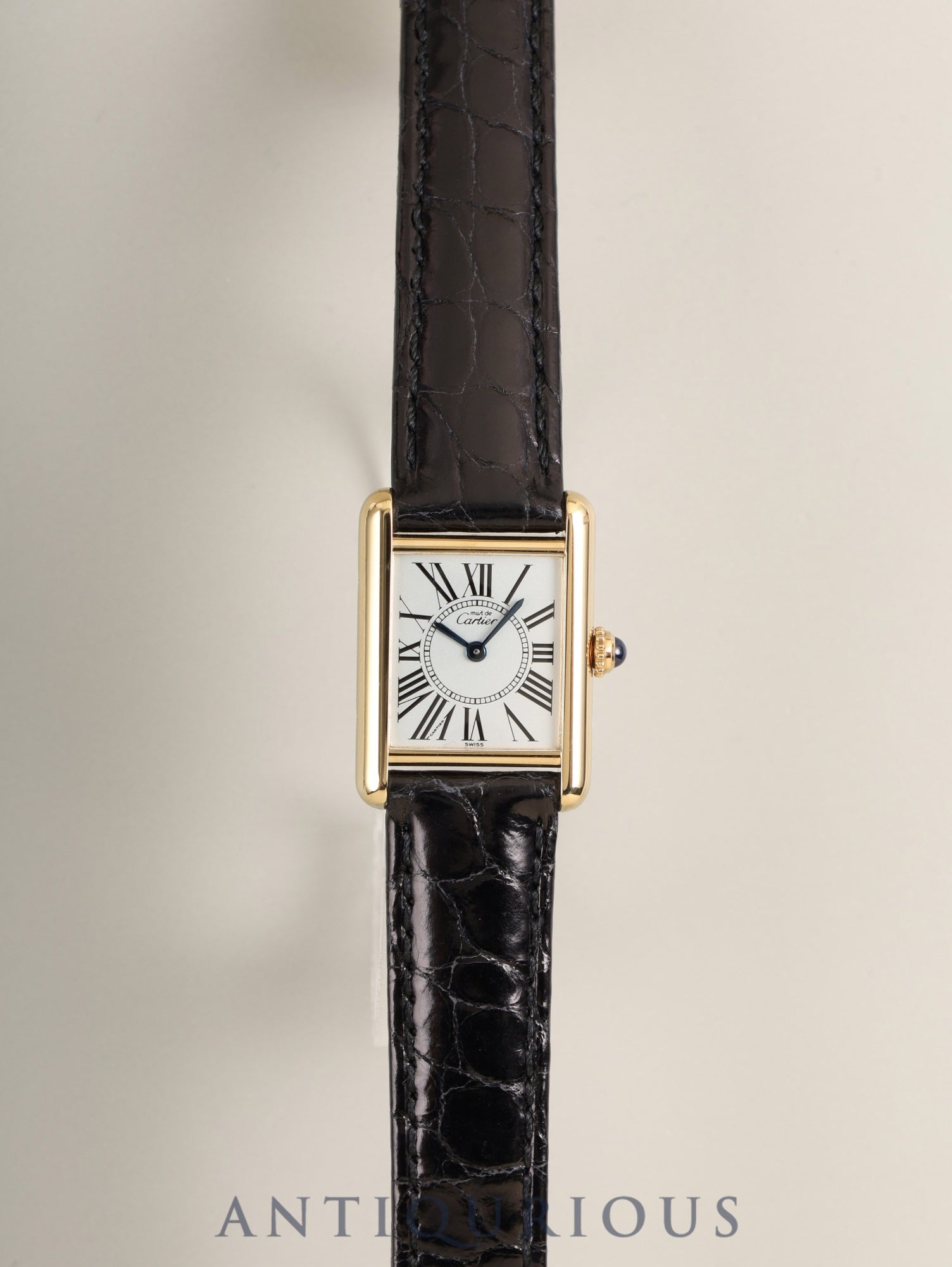 カルティエ マストタンク SM 5057001 クォーツ Cal.- SV925 革 純正Dバックル（GP）オパラン文字盤（SWISS表記）箱 冊子 保証書（1995年）カルティエブティックにてコンプリートサービス済み