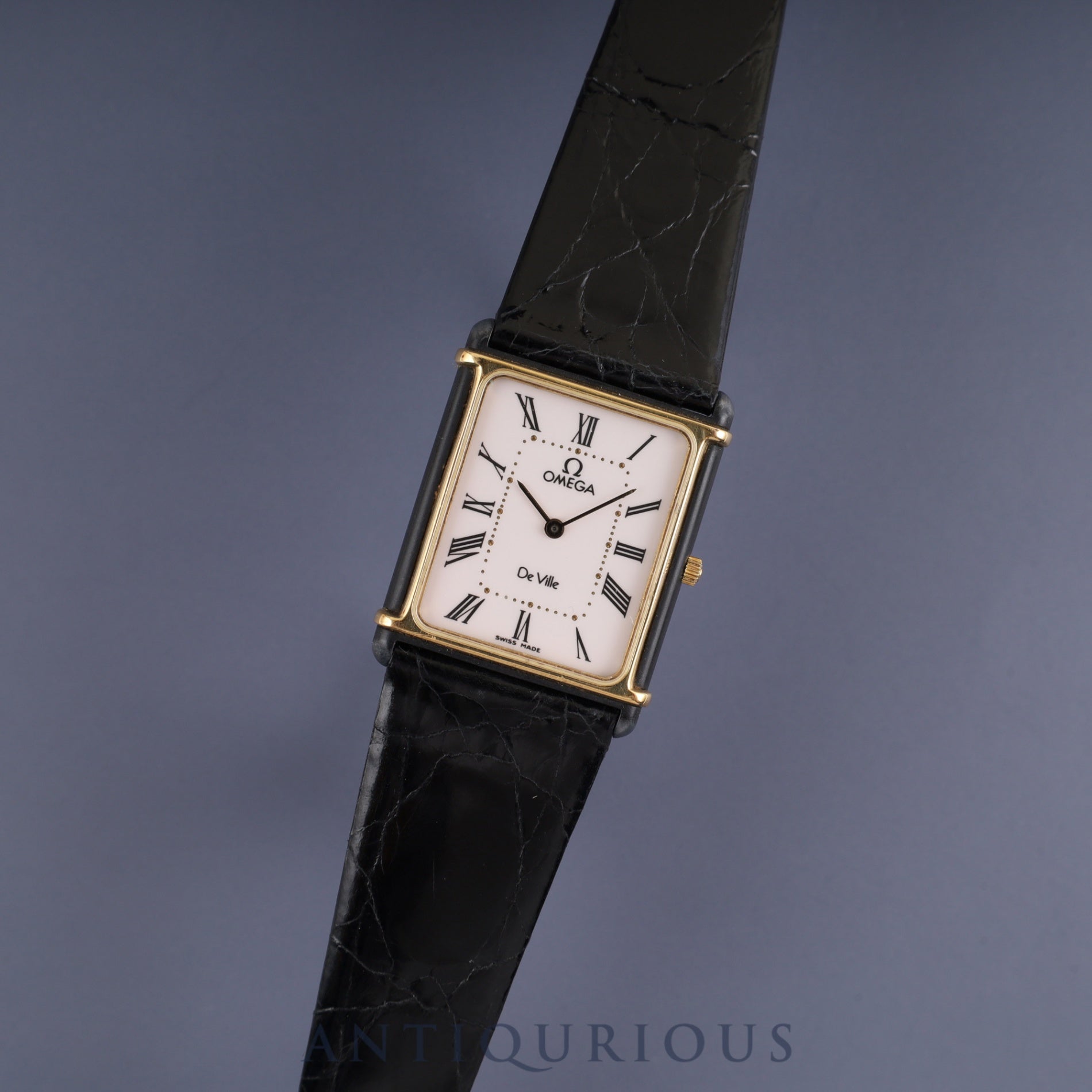Omega De Ville Auteuil 191.0221 Quartz Cal.1450 GP Leather Strap with Genuine Buckle (GP) White Dial Box and Genuine Strap Overhauled