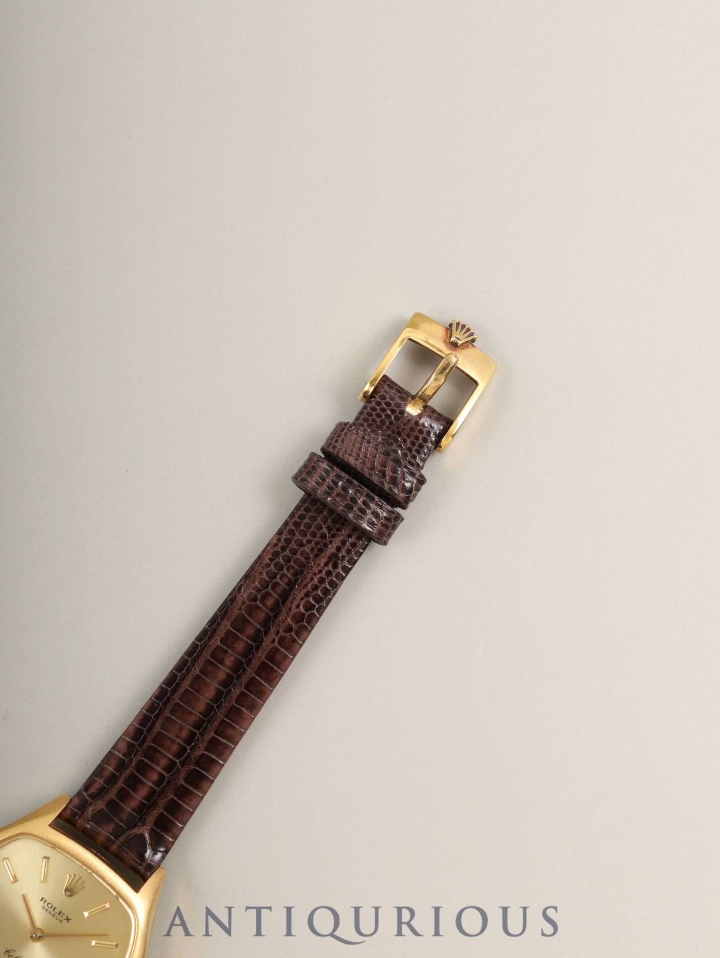 Rolex Cellini 3801 Manual Winding Cal.1600 750YG Leather Original Pin Buckle (GP) Gold Dial 42-serial (1974) Warranty (1978) Booklet Overhauled