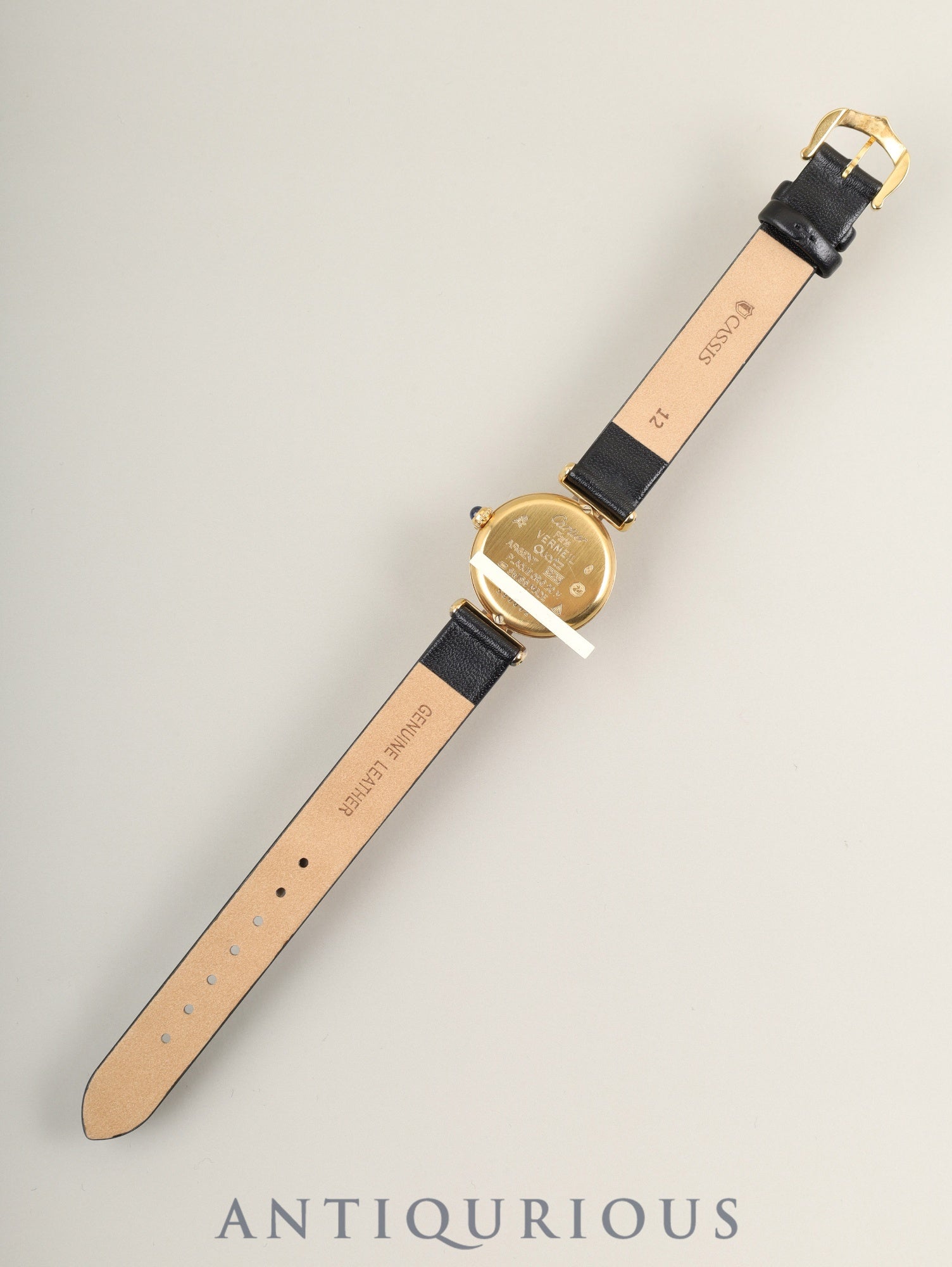 カルティエ マストコリゼ 590002 クォーツ Cal.90 SV925 革 純正尾錠（GP） アイボリーローマン文字盤 オーバーホール済み