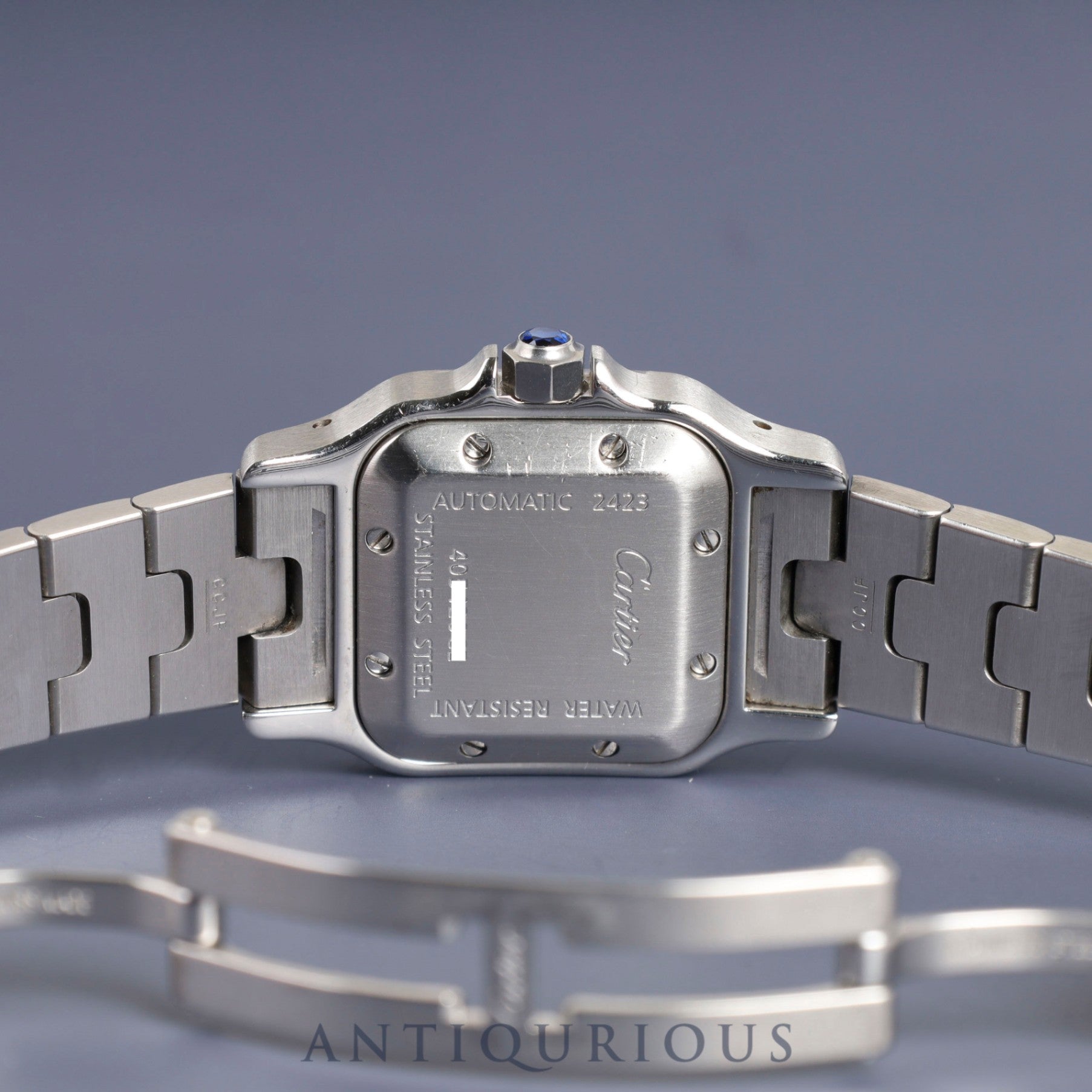 Cartier Santos Galbee SM W20054D6 / 2423 Automatic Cal.077 SS SS Silver guilloche dial Box Overhauled Bracelet cleaned at Cartier boutique