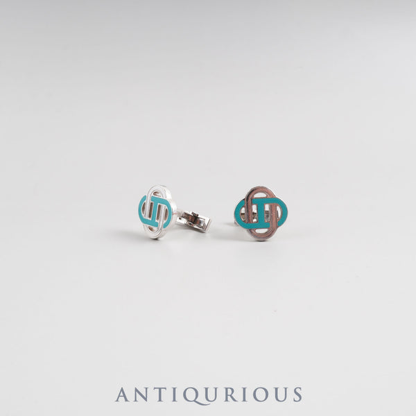 Hermès Cufflinks Chaine d'Ancre GP Silver x Blue