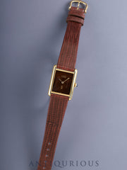 Cartier Must Tank LM Hand-wound Cal.78-1 SV925 Leather Genuine Pin Buckle (GP) Mahogany Dial (SWISS marking) Overhauled Polished