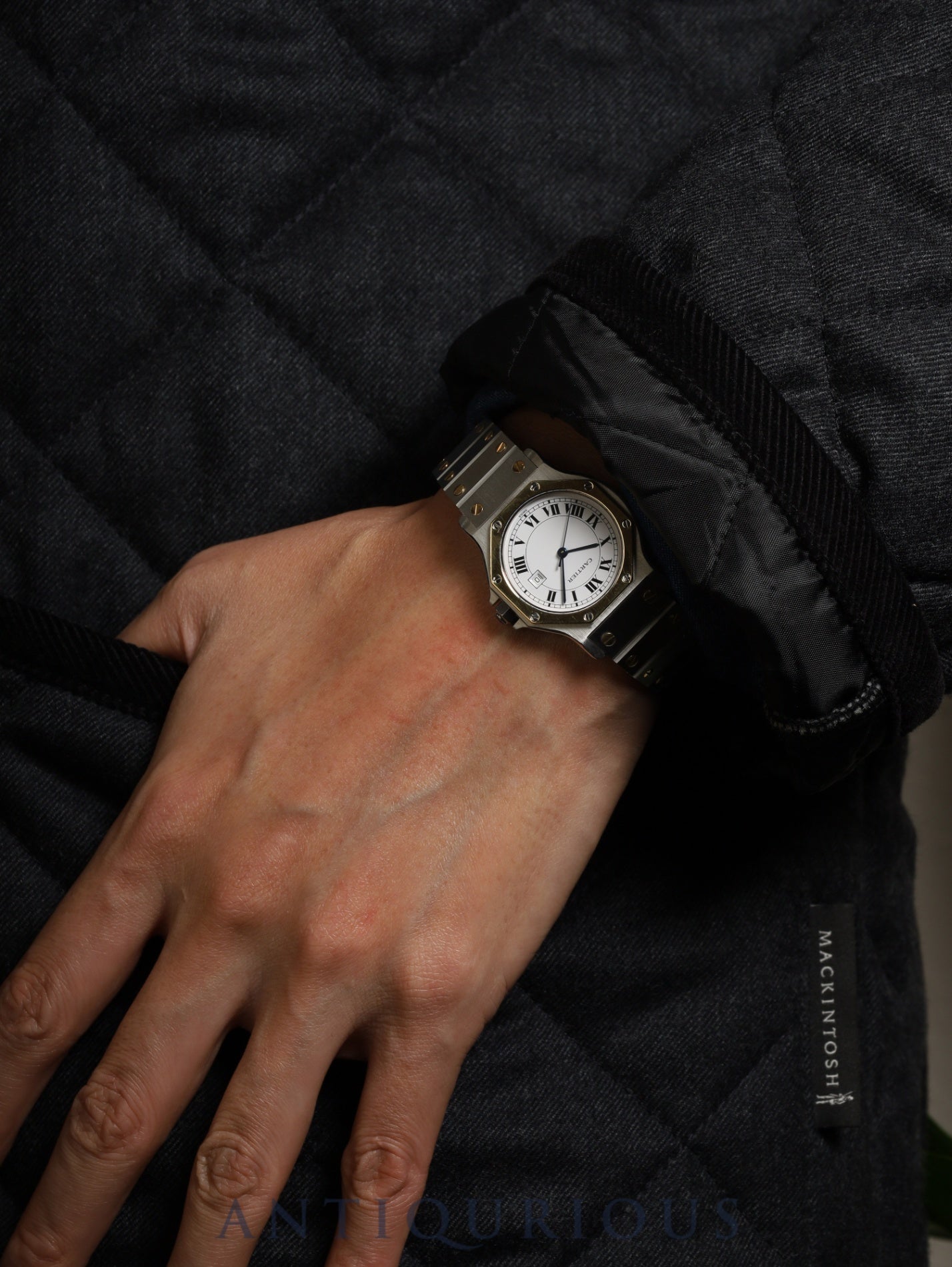 カルティエ サントス オクタゴン LM 2966 自動巻き Cal.077 SS/YG SS/YG ホワイトローマン文字盤 冊子 オーバーホール済み