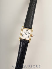 カルティエ マストタンク MM W1013654 / 2415 クォーツ Cal.057 SV925 革 純正Dバックル（GP） ホワイト飛びローマン文字盤（SWISS MADE表記） オーバーホール済み