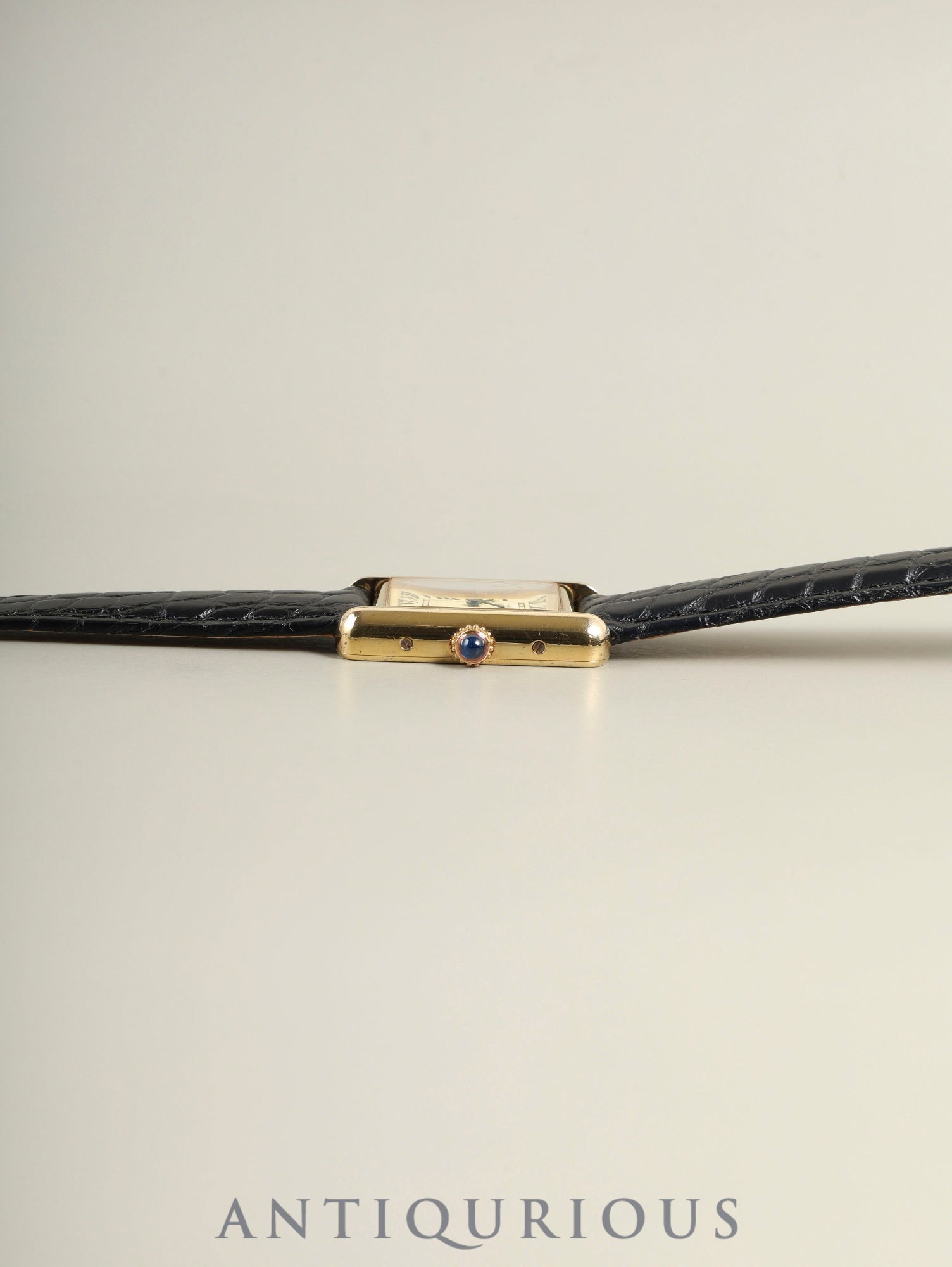 Cartier Must Tank MM W1017354 / 2415 Quartz Cal.057 SV925 Leather Genuine D-buckle (GP) Ivory Roman SWISS MADE Overhauled