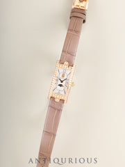 Harry Winston Avenue Avenue C Mini Moonphase AVCQMP16RR001 Quartz Cal.HW5101 (ETA280.002) 750PG Genuine Leather Strap Genuine Buckle (750PG) Mother-of-pearl Dial Diamond Bezel Overhauled