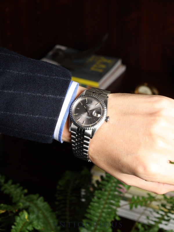 Rolex Datejust 1603 Automatic Caliber 1570 SS/SS SS Gray Dial No. 3 (1972) Warranty Booklet Overhauled