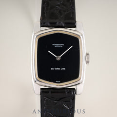 IWC Da Vinci Line Manual Winding Cal. - Stainless Steel Leather Strap with Genuine Stainless Steel Buckle, Black Dial, Overhauled