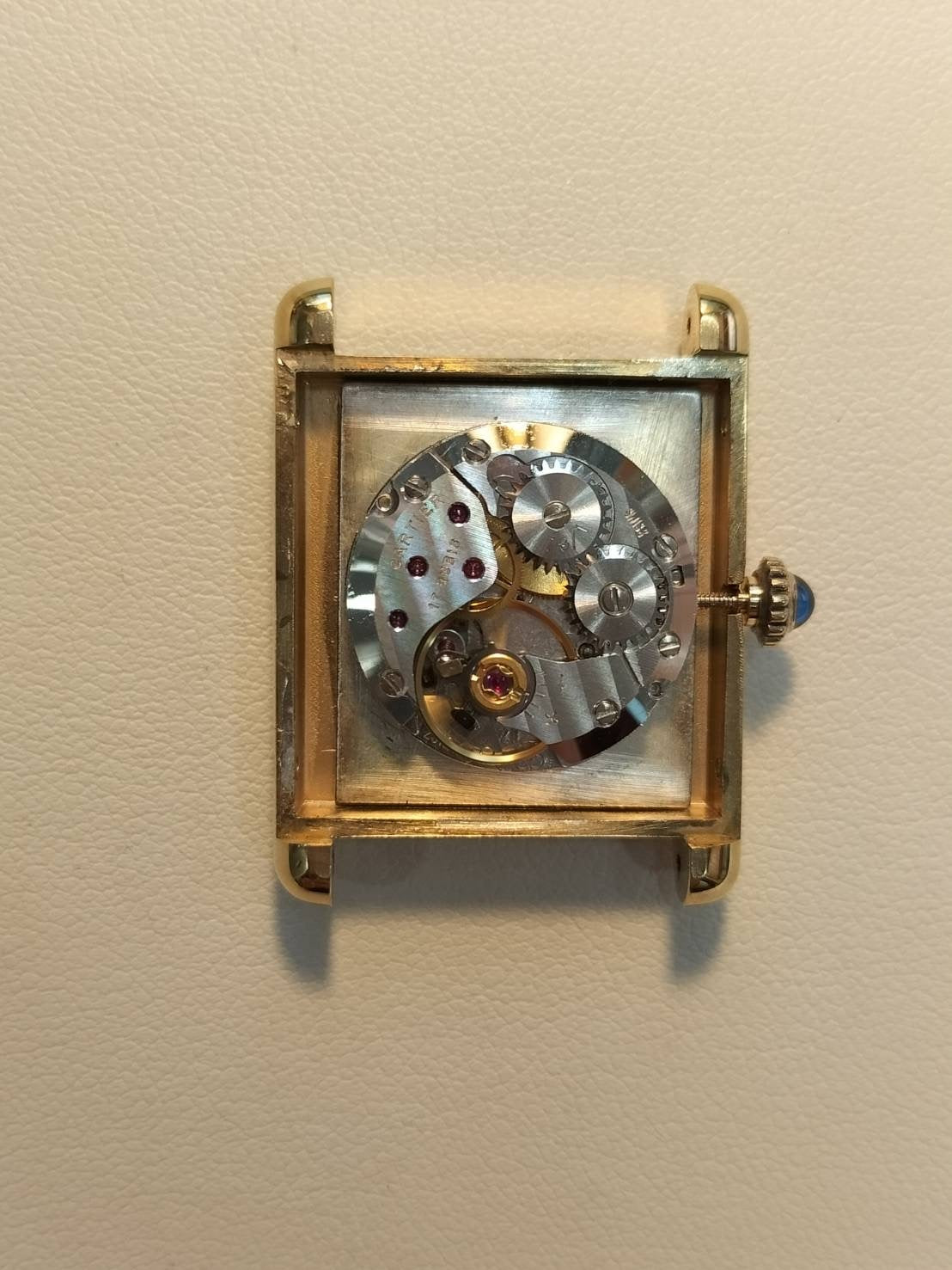 カルティエ マストタンク LM 手巻き Cal.78-1 SV925 純正革ベルト（使用感あり）純正尾錠（GP）ラピスラズリ文字盤（クラック）オーバーホール済み