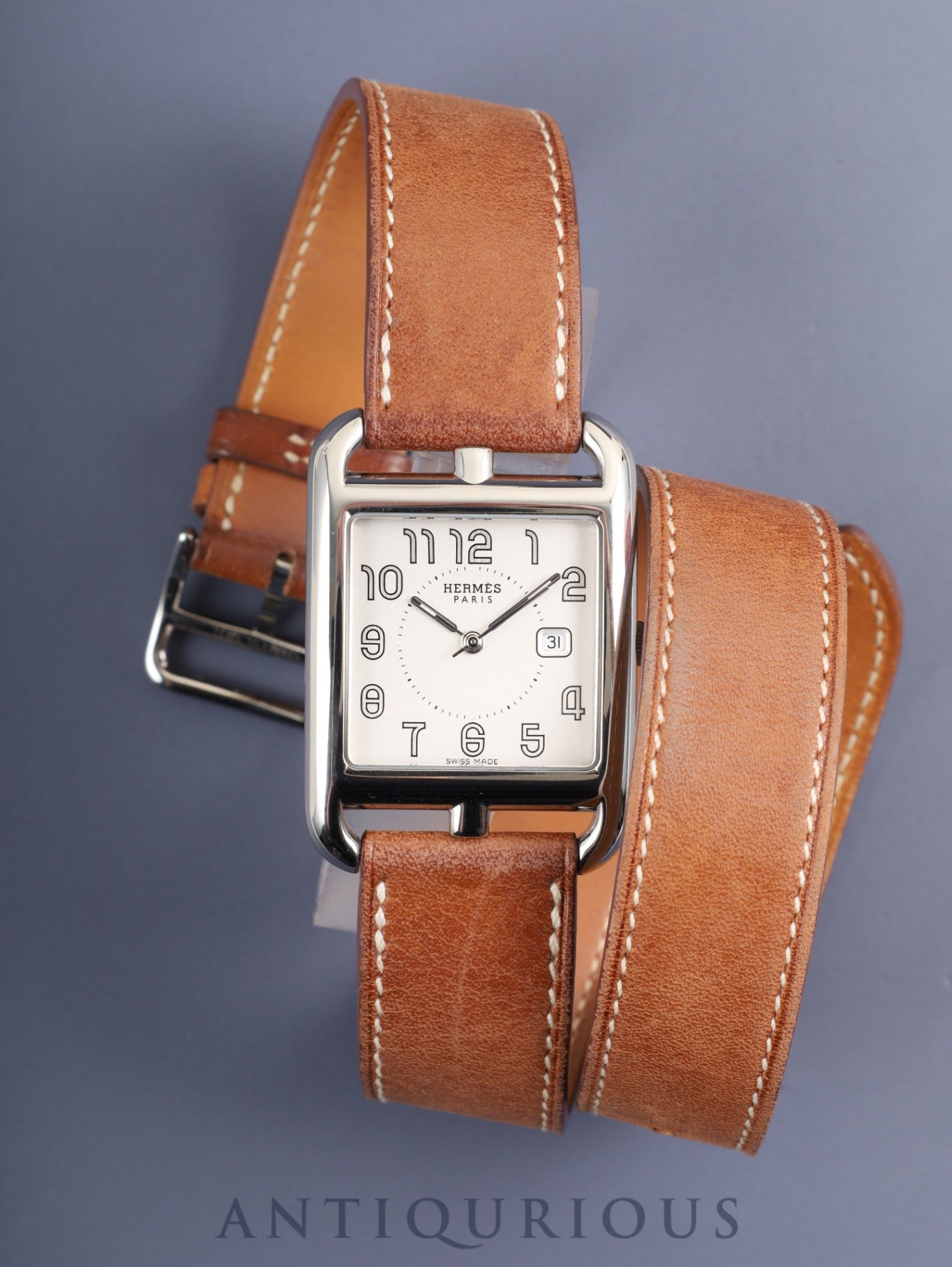 エルメス ケープコッド CC2.710 クォーツ Cal.ETA266.111 SS 純正革